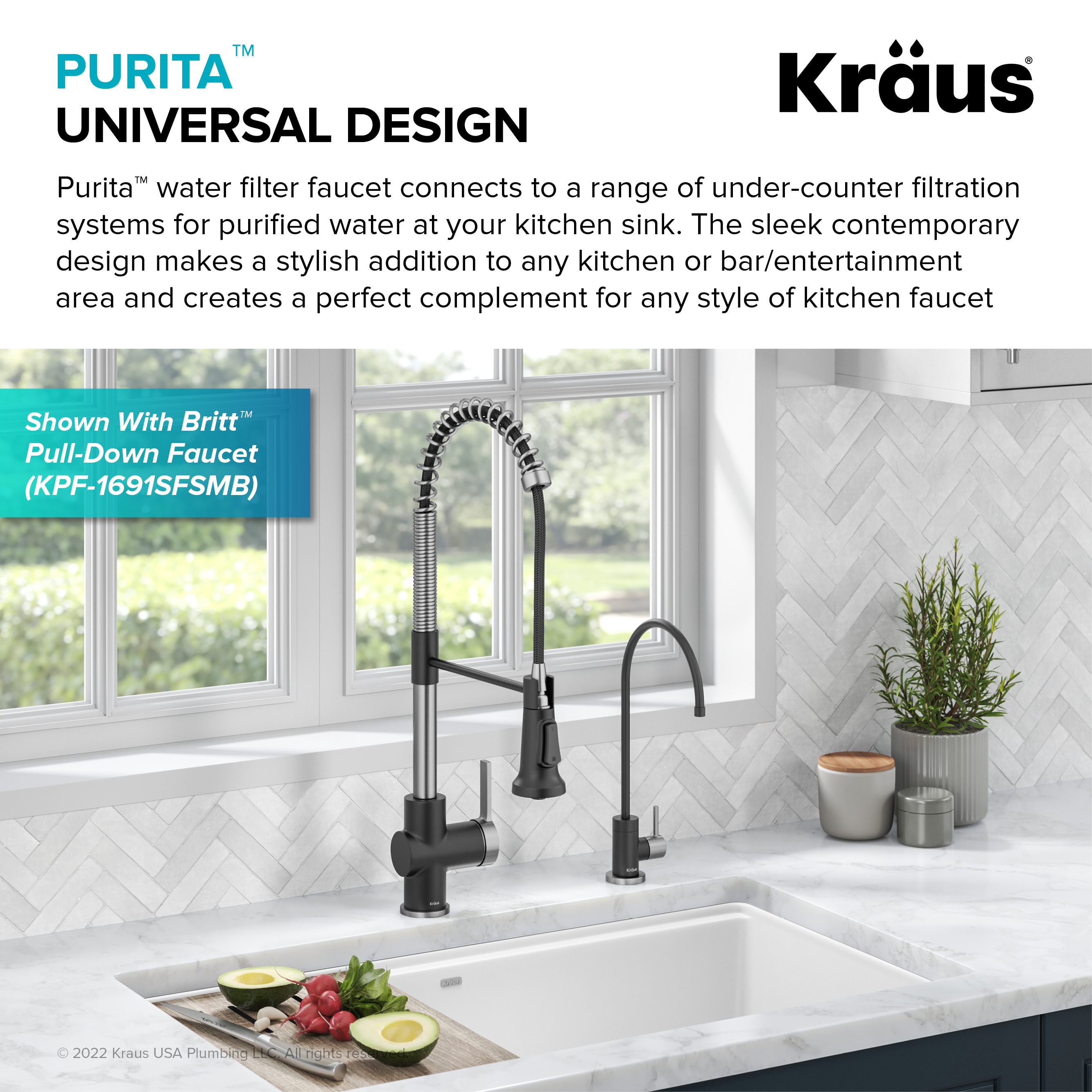 Kraus FF-100BG Purita 100 Percent Kitchen Water Filter Faucet Brushed Gold