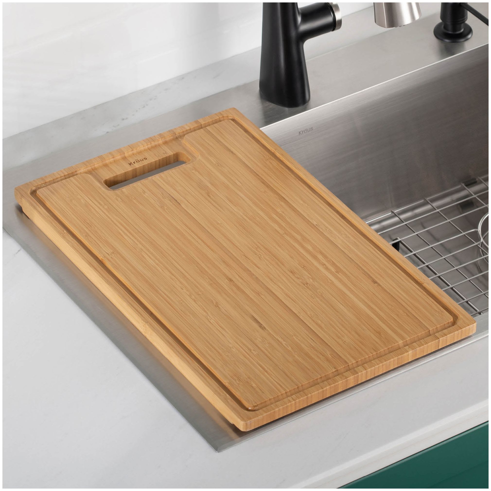 Kraus Kore 16.75-in L x 12-in W Wood Cutting Board in the Cutting Boards  department at