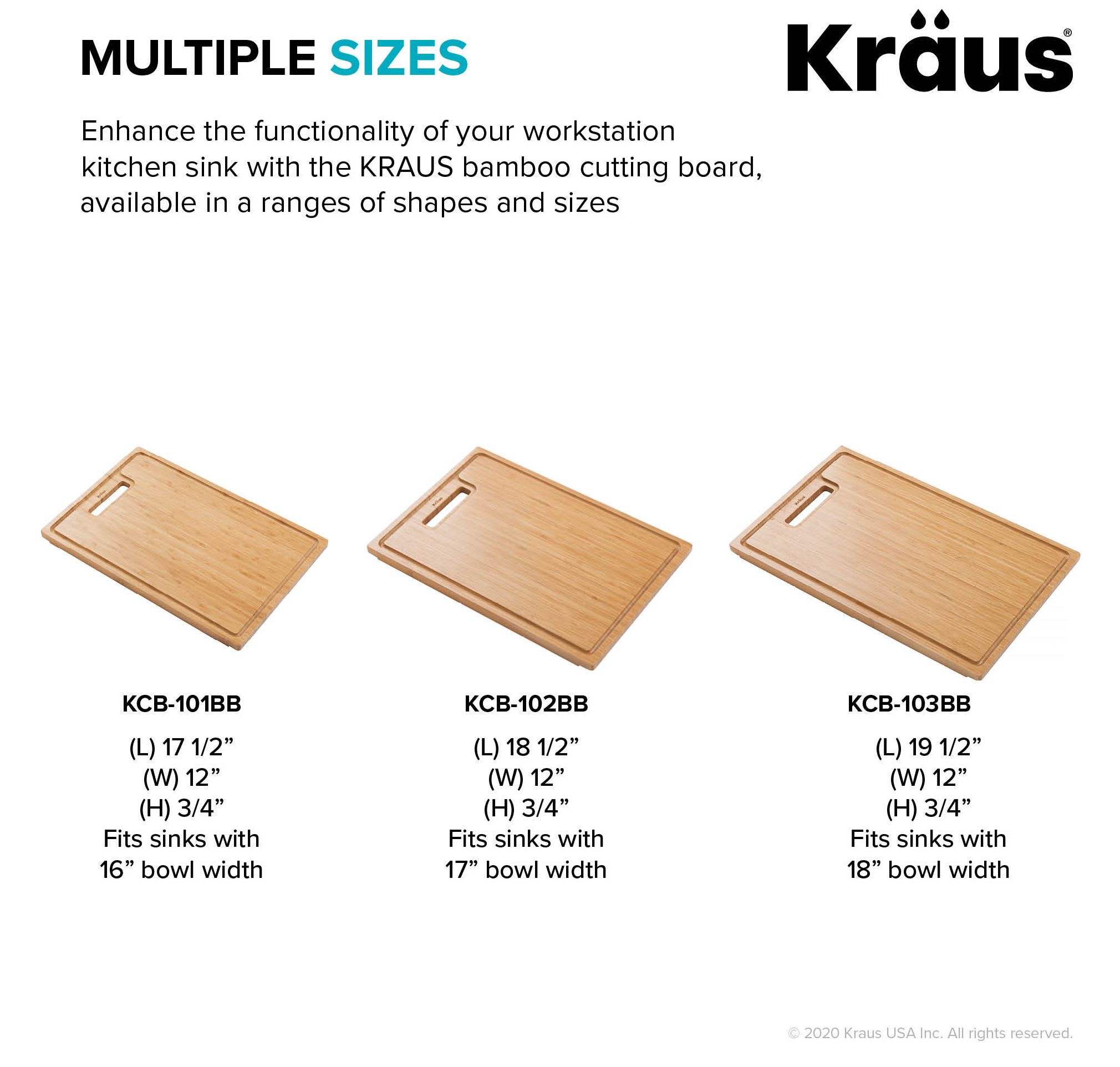 Kraus Kore 16.75-in L x 12-in W Wood Cutting Board in the Cutting Boards  department at