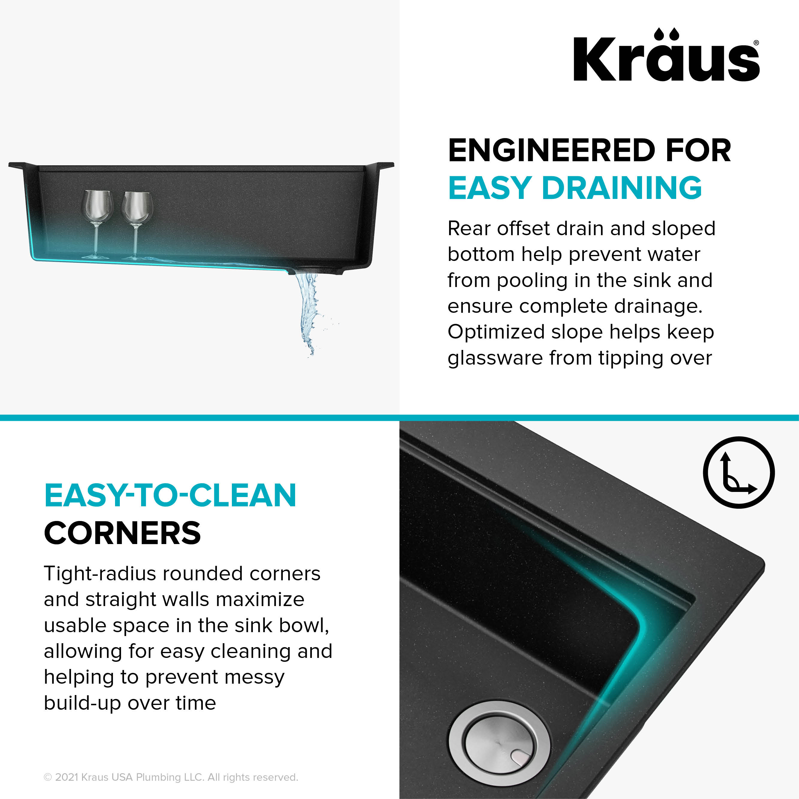 KRAUS Multipurpose Over-Sink Roll-Up Dish Drying Rack, Colander and Trivet  in Black, KRM-10BLACK