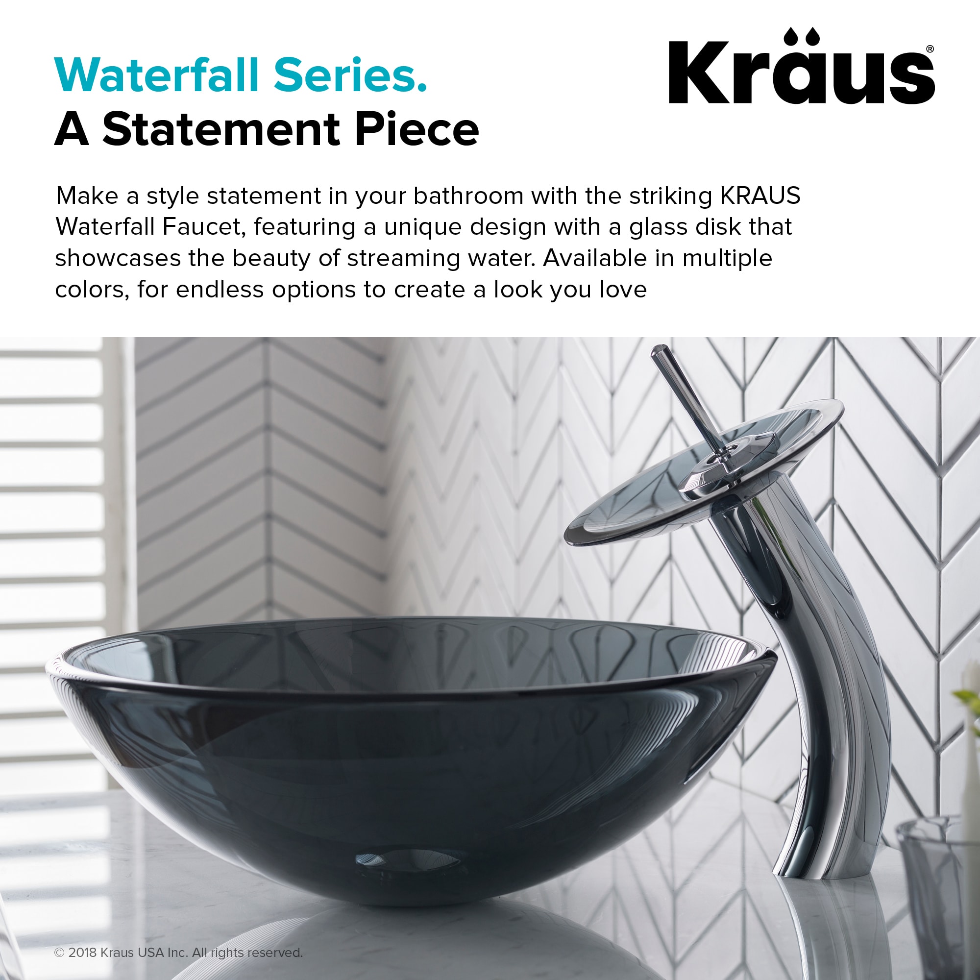 Kraus Kgw 1700orb Blcl Oil Rubbed Bronze Waterfall Single Hole Vessel Bathroom Faucet Faucetdirect Com