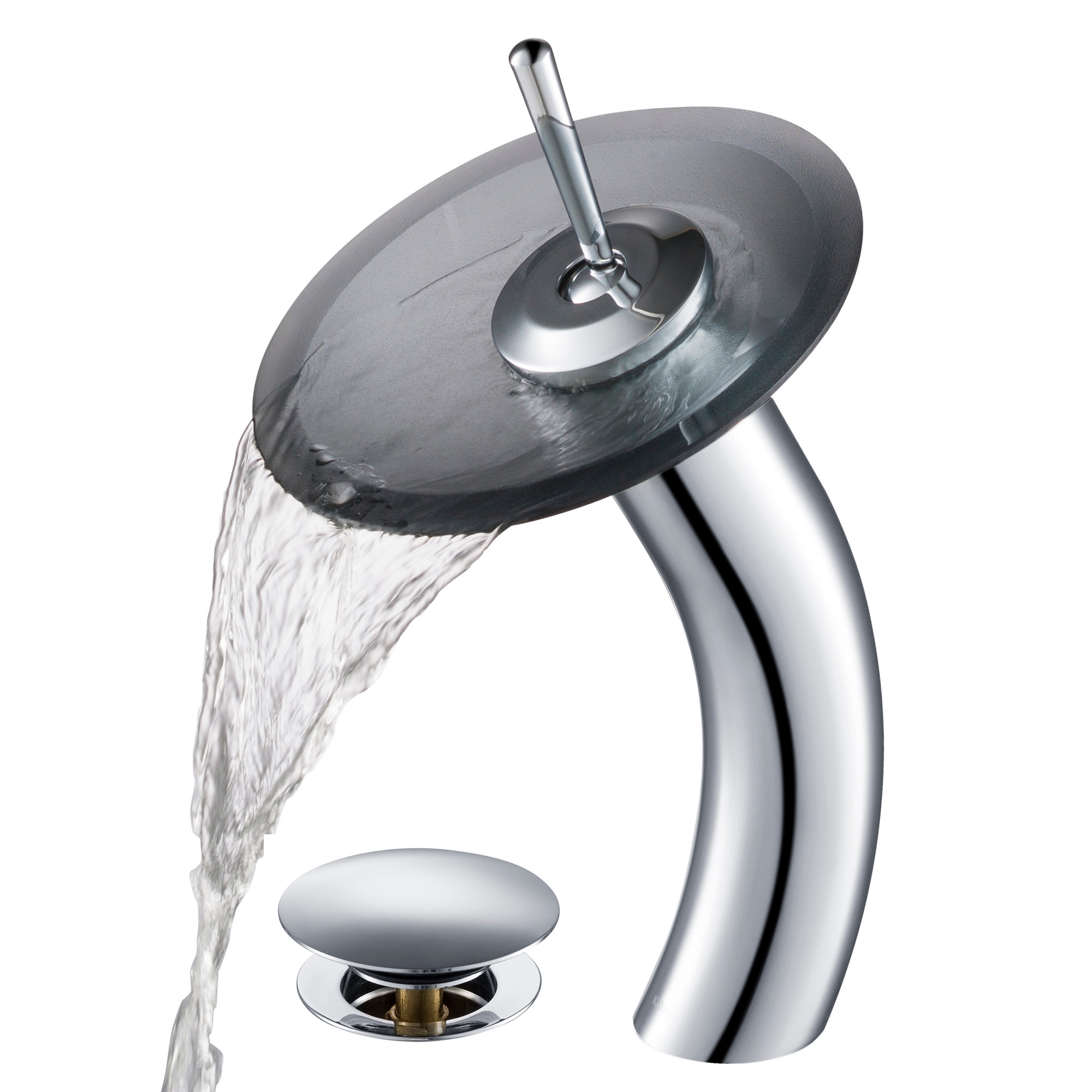 Kraus Kgw 1700 Pu 10ch Blfr Chrome Waterfall Single Hole Vessel