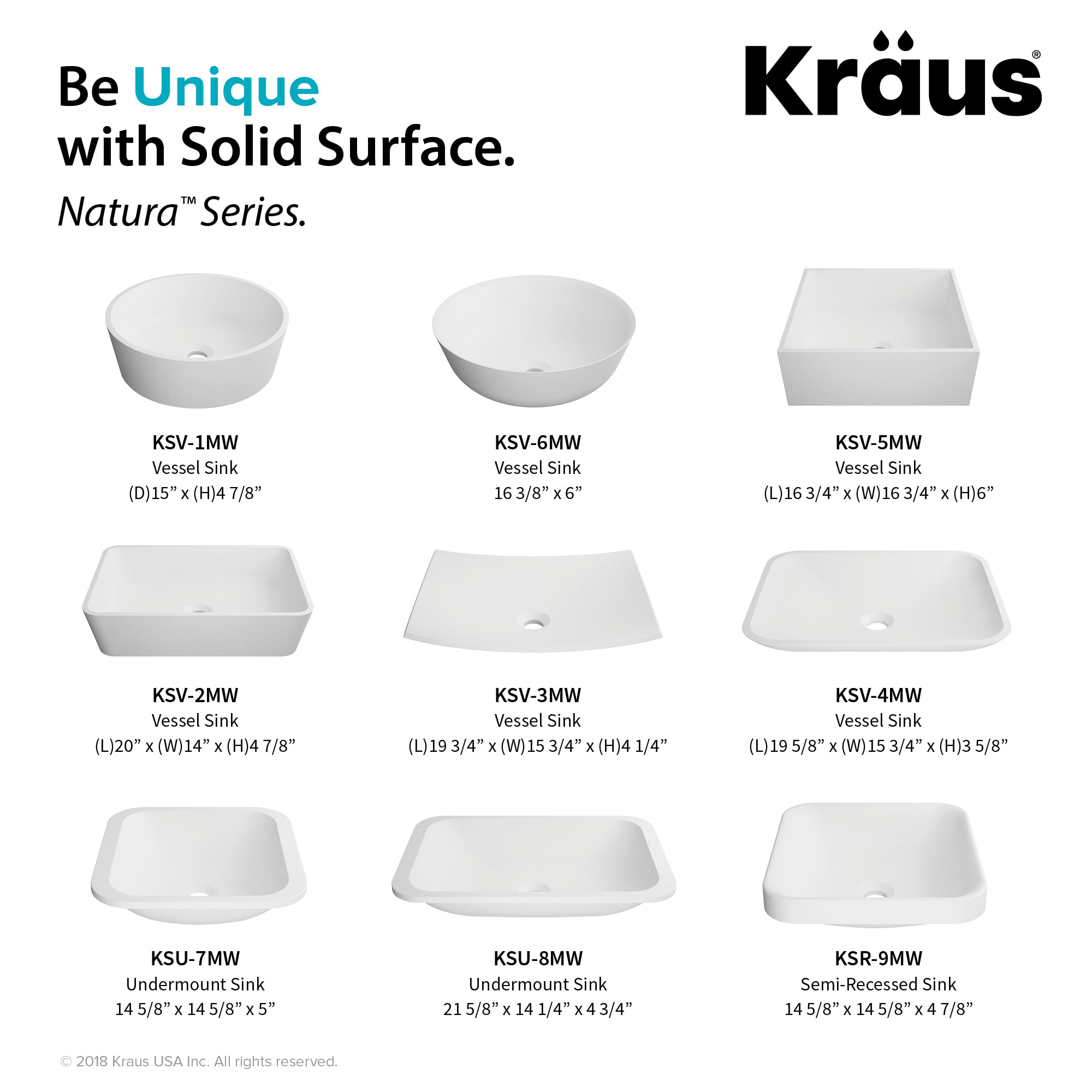 Kraus Ksv 4mw Matte White Natura 19 3 5 Solid Surface Stone Composite Vessel Bathroom Sink Faucetdirect Com