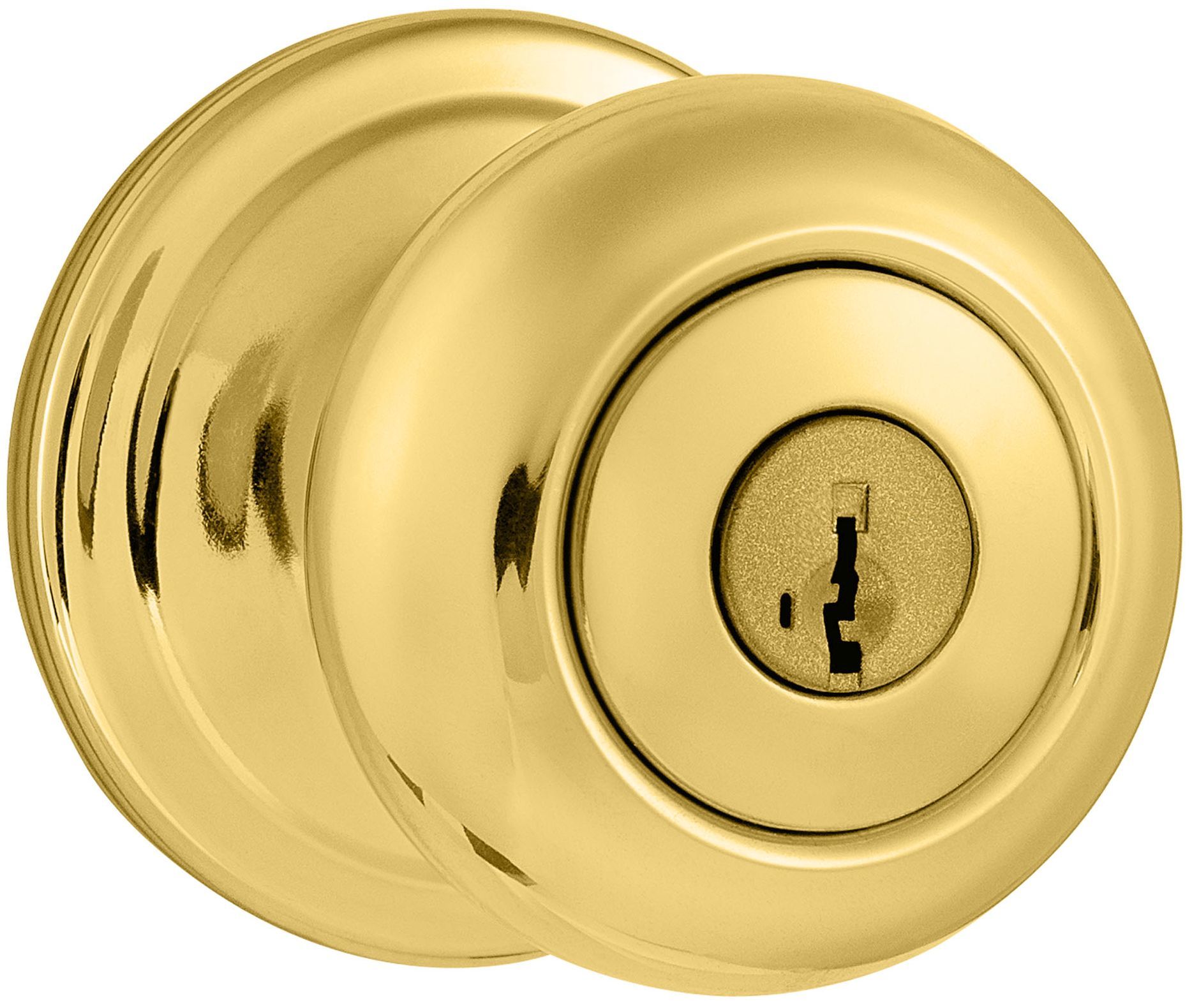 Kwikset CP740J-3S Polished Brass Juno Keyed Entry Door Knob set with  SmartKey