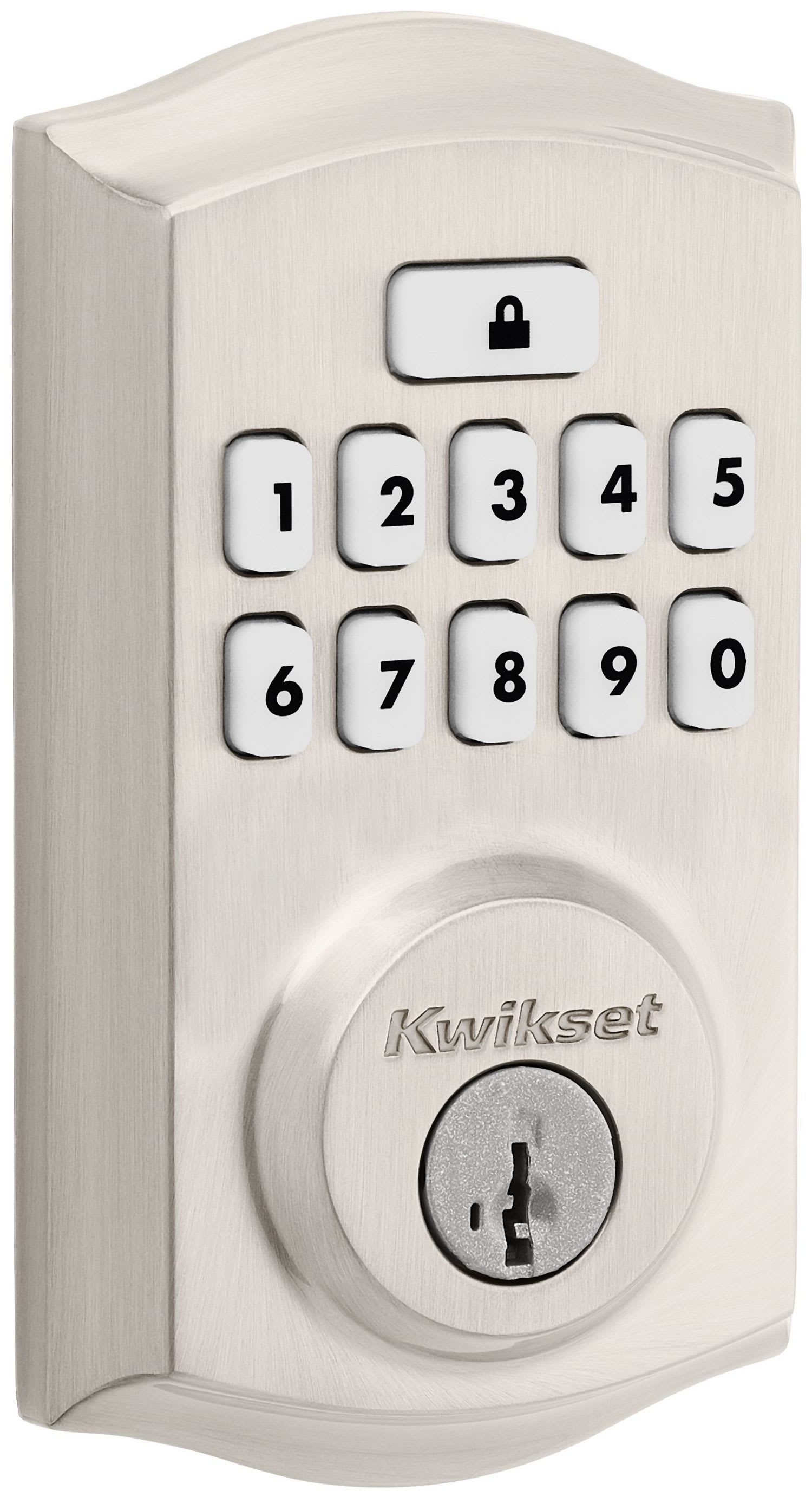 Kwikset 9260TRL-15S Satin Nickel SmartCode Deadbolts Touchpad Single  Cylinder Keyless Entry Deadbolt with UL Fire Rating and Smartkey Technology 