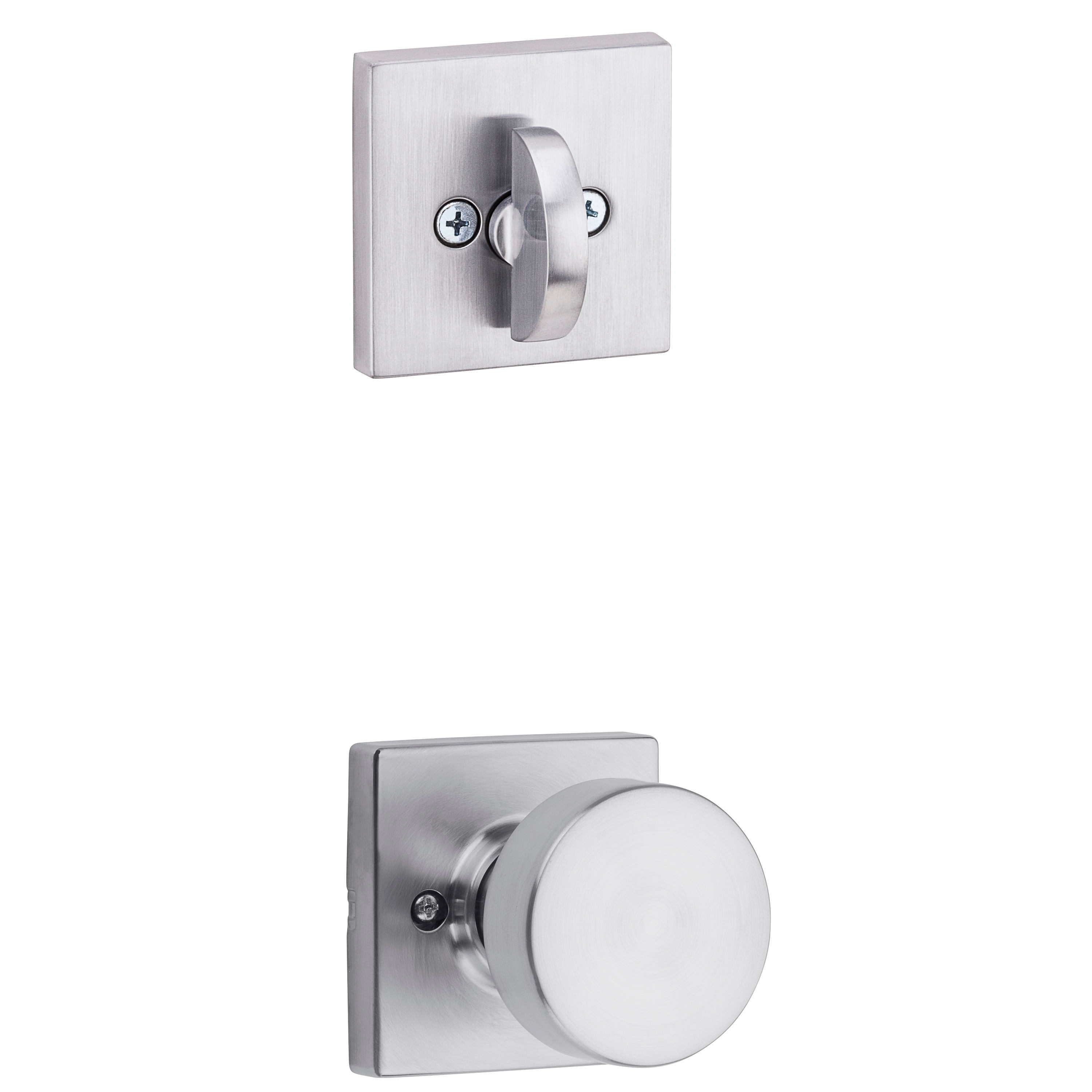 Kwikset 966PSKSQT-26D Satin Chrome Pismo Single Cylinder Interior Pack with  Square Rose for 800 Series Handlesets