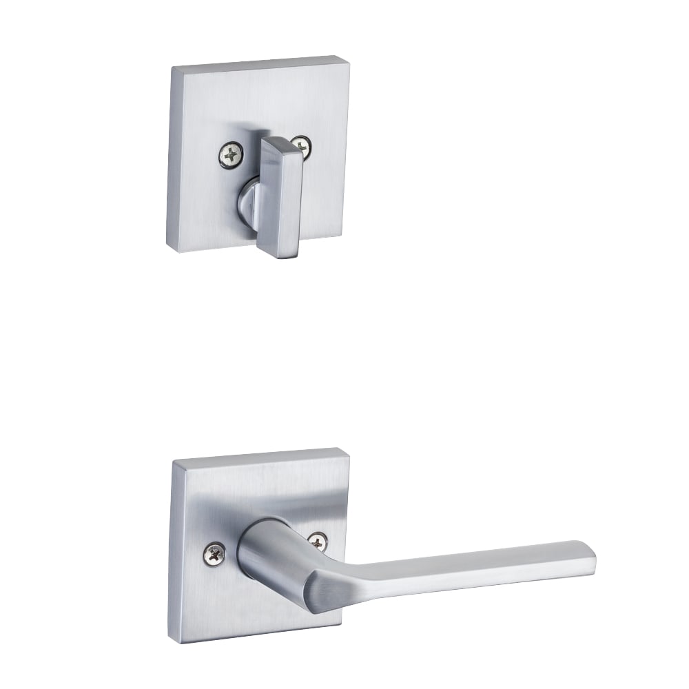 Kwikset 968LSLSQT-26D Satin Chrome Lisbon Dummy Interior Pack with Square  Rosette from the Signature Series