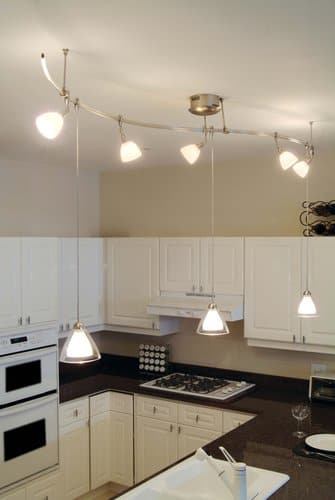 LBL Lighting FUSIONKITSC8CV Satin Nickel Monorail Soft Curve Monorail Kit LightingDirect