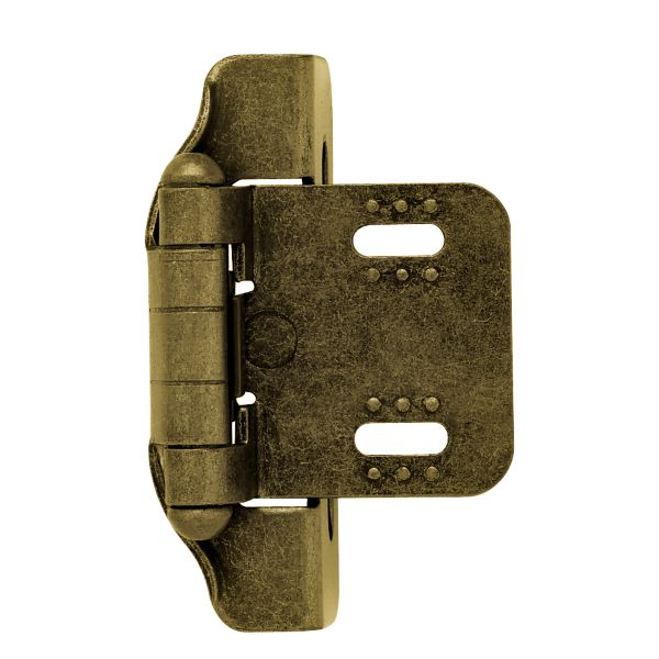 Richelieu Variable Overlay Hinge for 3/4-inch (19 mm) Framed Cabinet,  Antique Brass (2-Pac