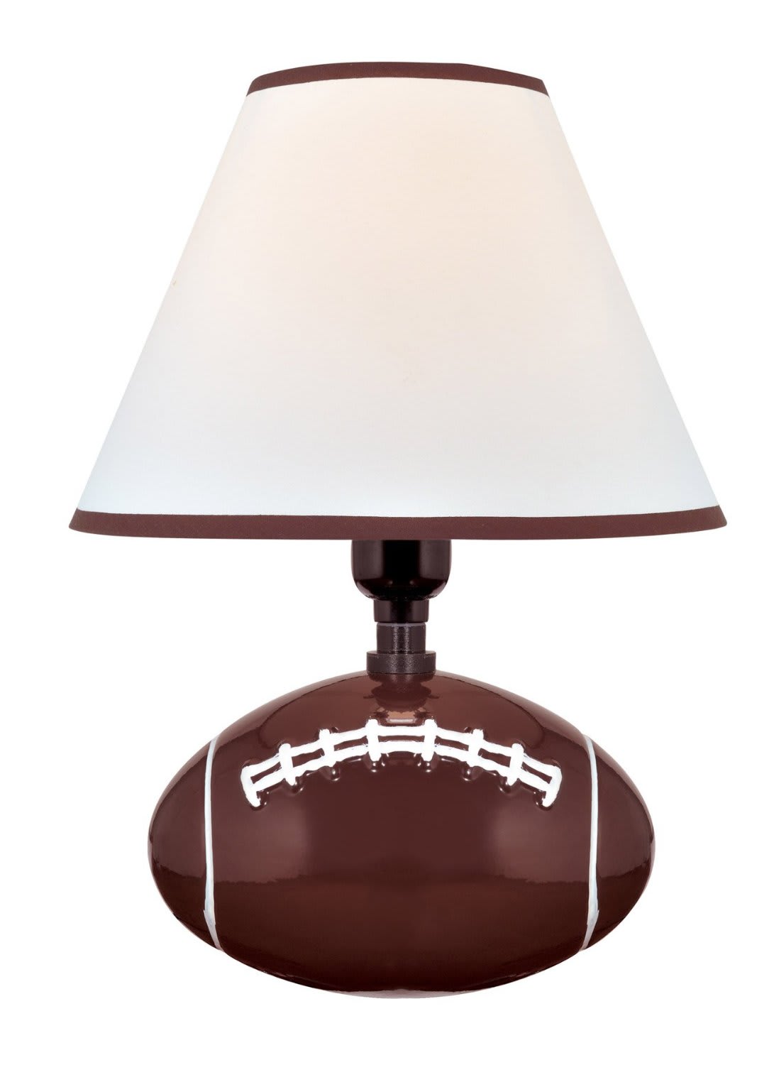 Lite Source IK-6100 Table Lamp with White Fabric Shades Brown Finish 9 x 9 x 11.5