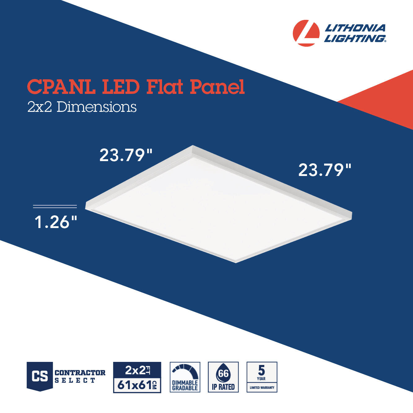 Lithonia Lighting CPANL 2X2 33LM SWW7 120 TD DCMK White Contractor