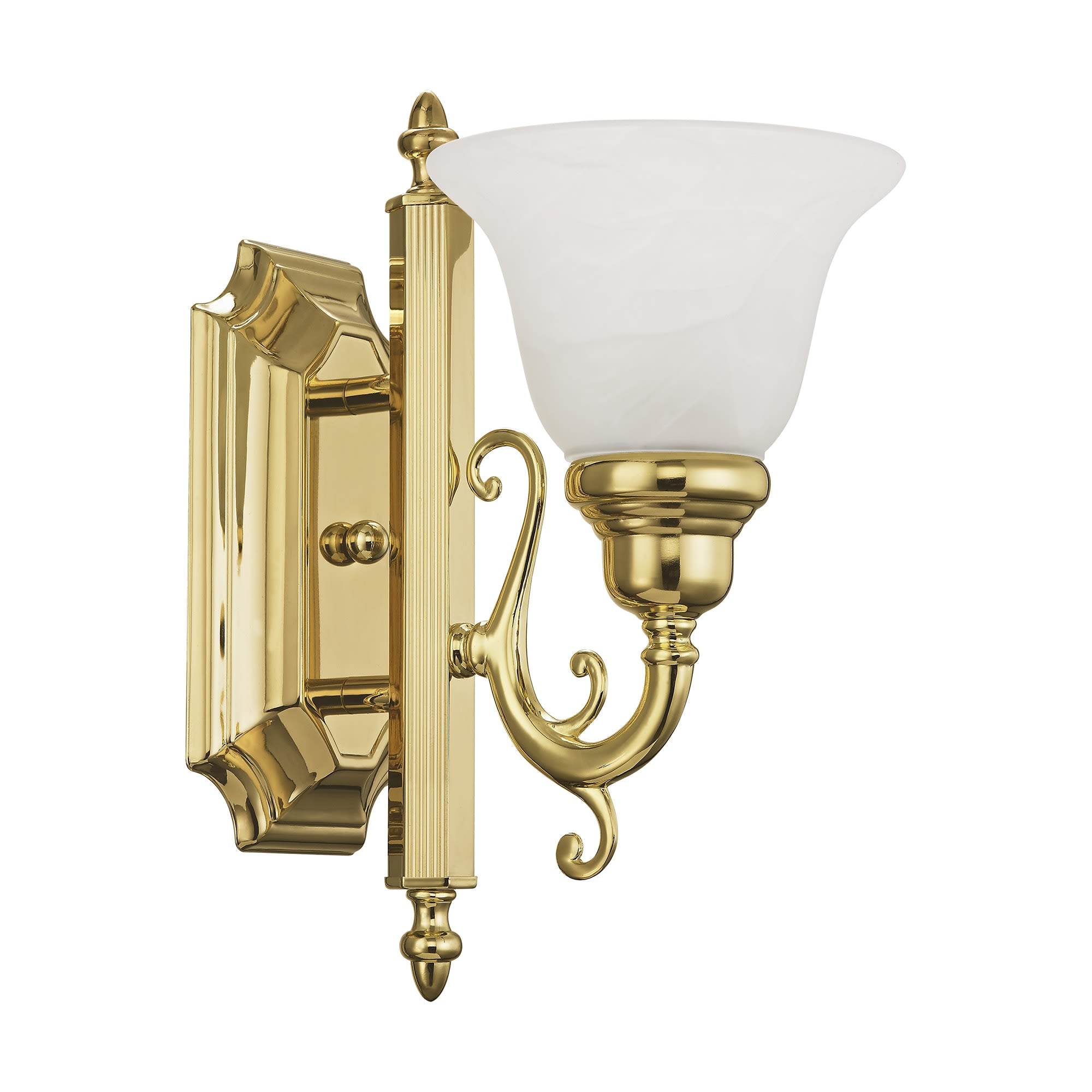 Livex Lighting 1281 Brass French Regency 1-Light Bathroom Sconce 