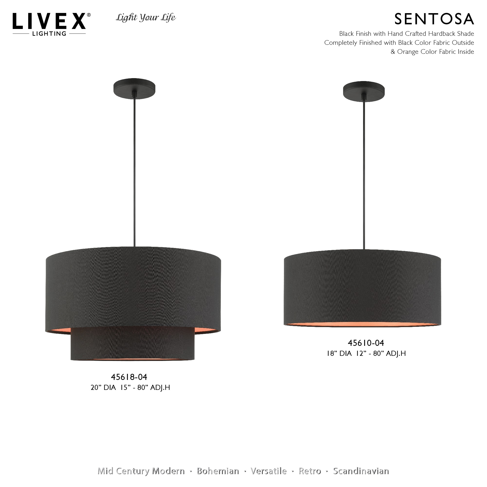 Livex Lighting 45618-04 Black Sentosa 3 Light 20