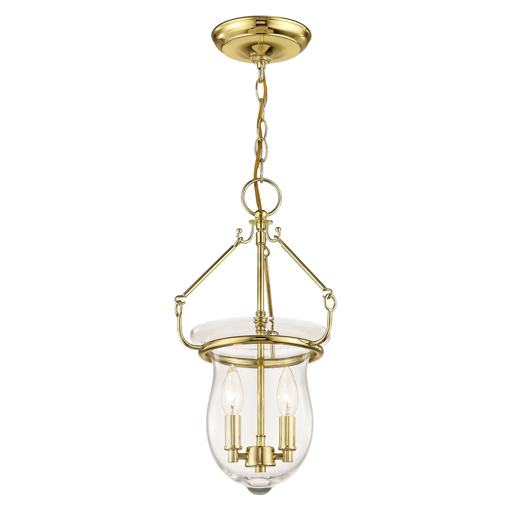 Livex Lighting 50294-02 Polished Brass Pendant with Clear Glass 