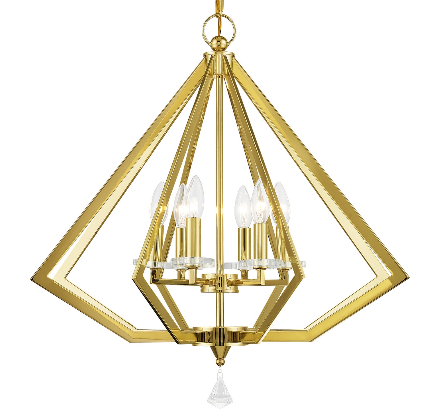 Livex Lighting 50666-02 Polished Brass Diamond 6 Light 25