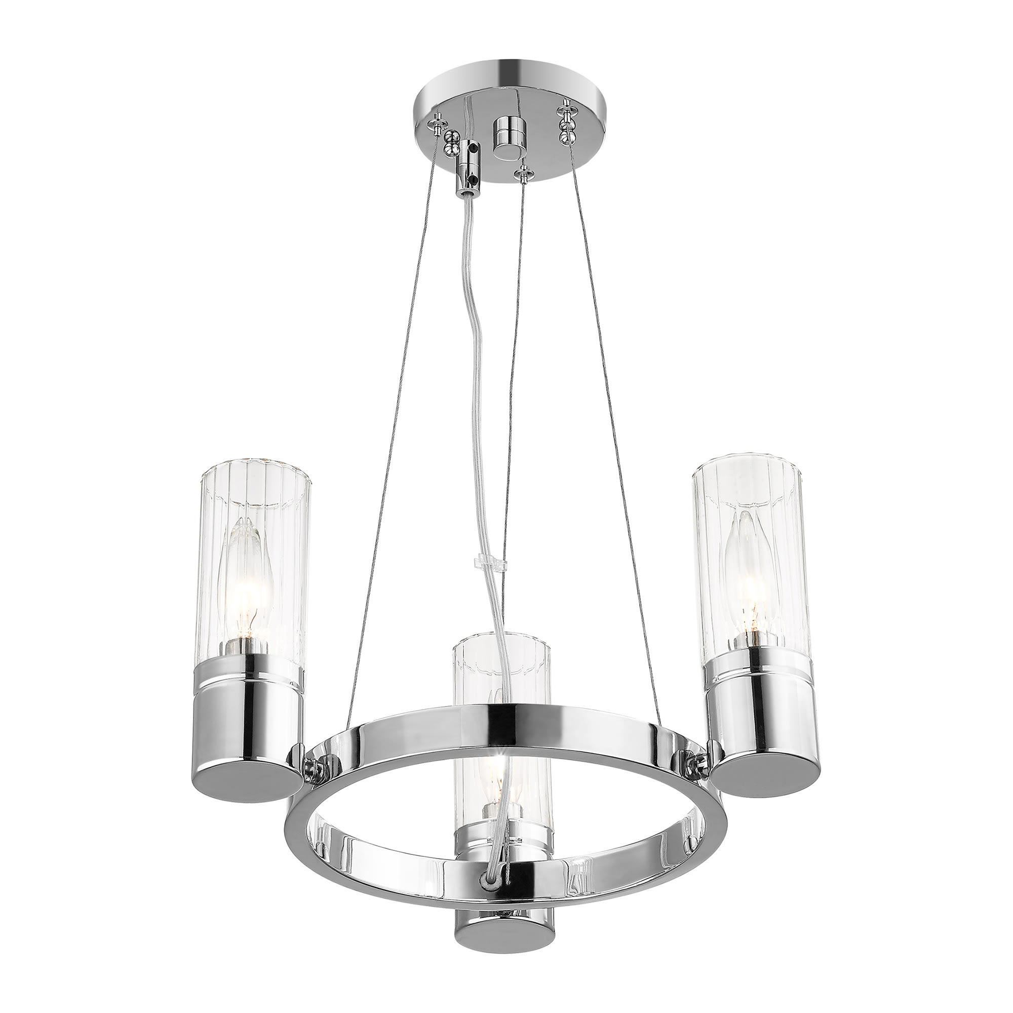 Polished Chrome Livex Lighting 50693-05 Transitional Three Light Mini Chandelier from Midtown Collection Finish 