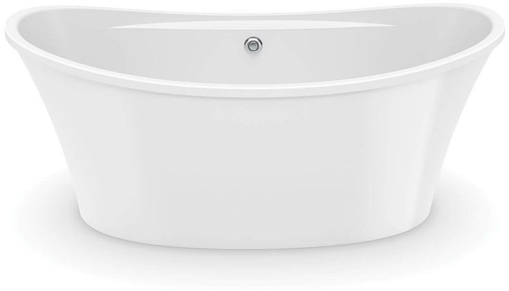 Maax 106267 000 001 White Ariosa 66 Free Standing Acrylic Soaking Tub With Center Drain And Overflow Faucet Com