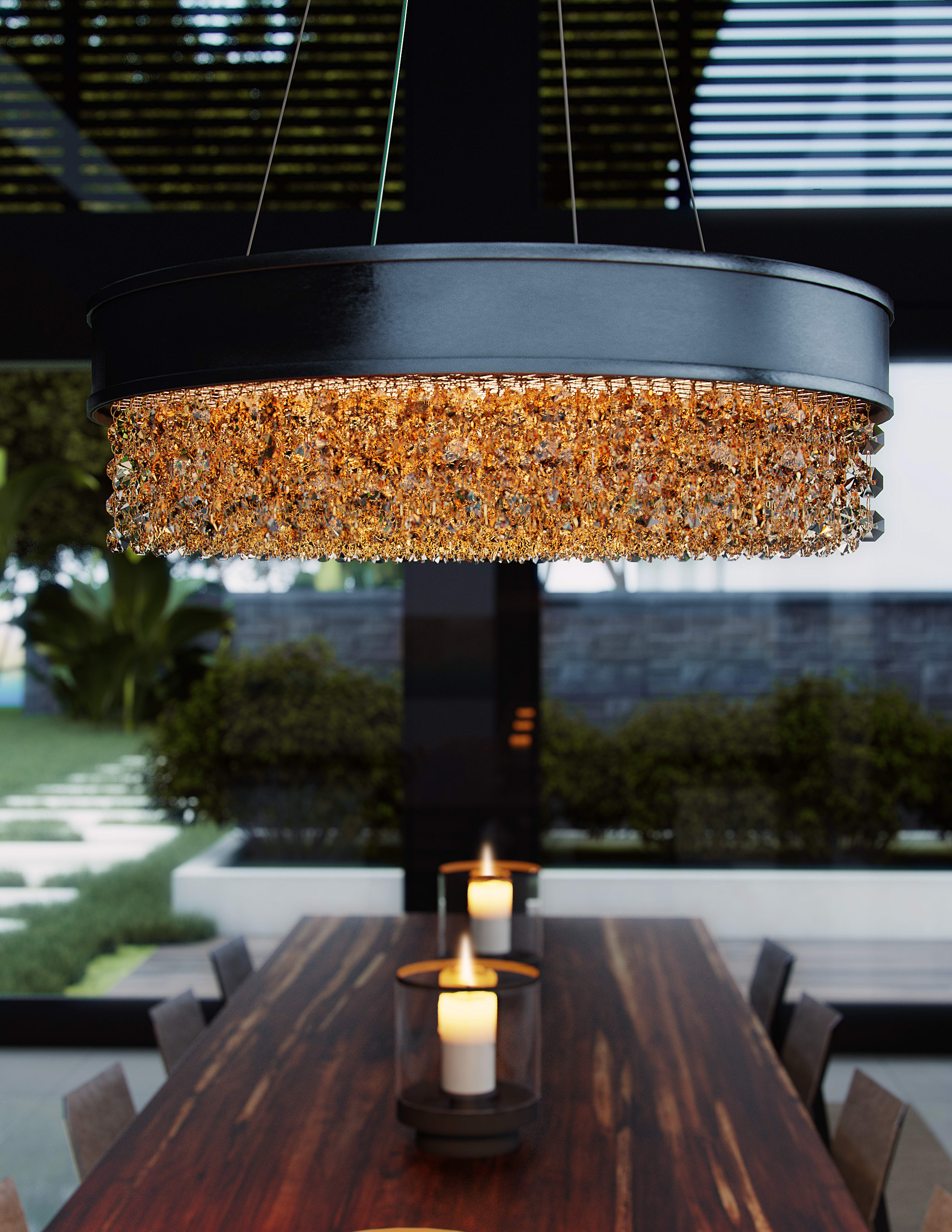 Mystic Scotch Crystal Ceiling Light