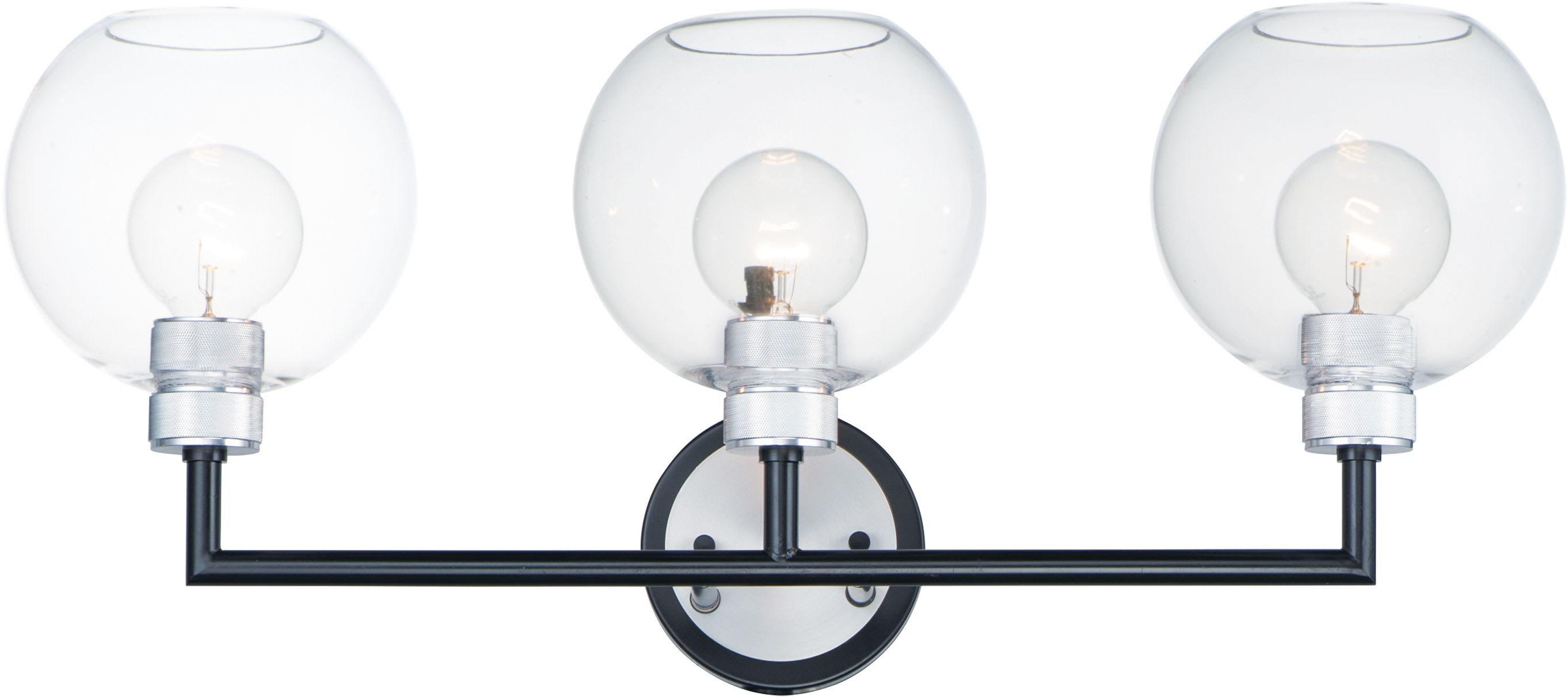 Maxim 21613CLBKAL Black / Brushed Aluminum / Clear Glass