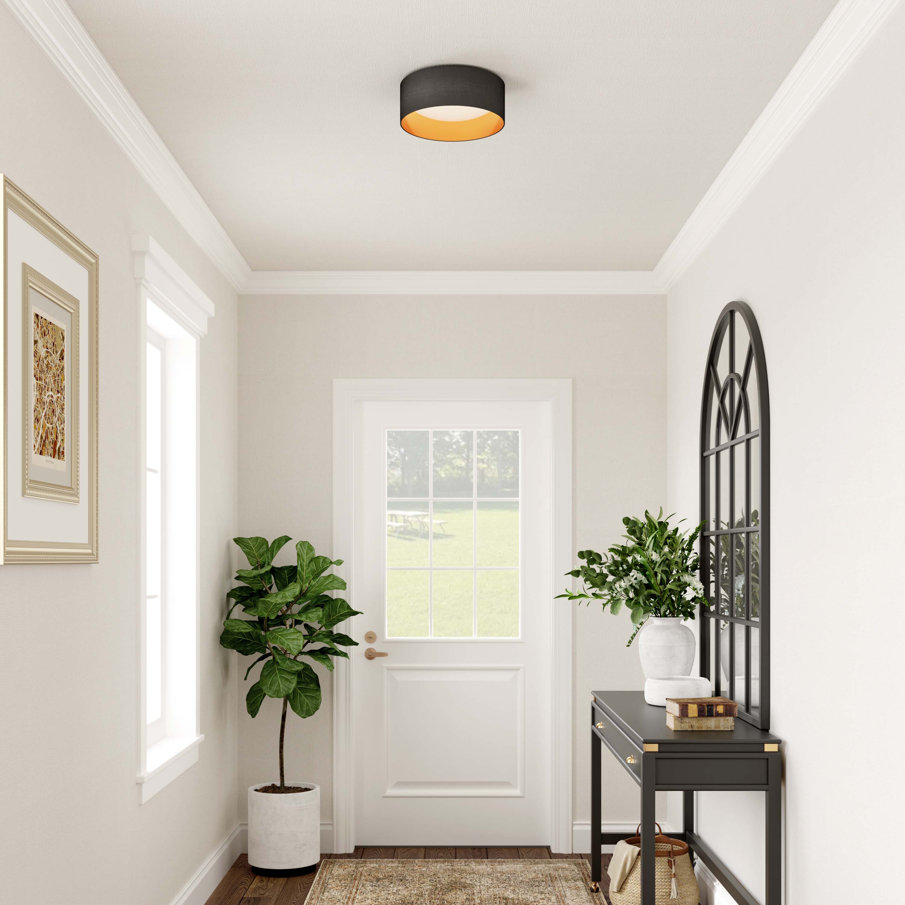 Millennium Lighting 4521 BG Burnished Gold Rosata 12 Wide LED Flush Mount Drum Ceiling Fixture LightingDirect