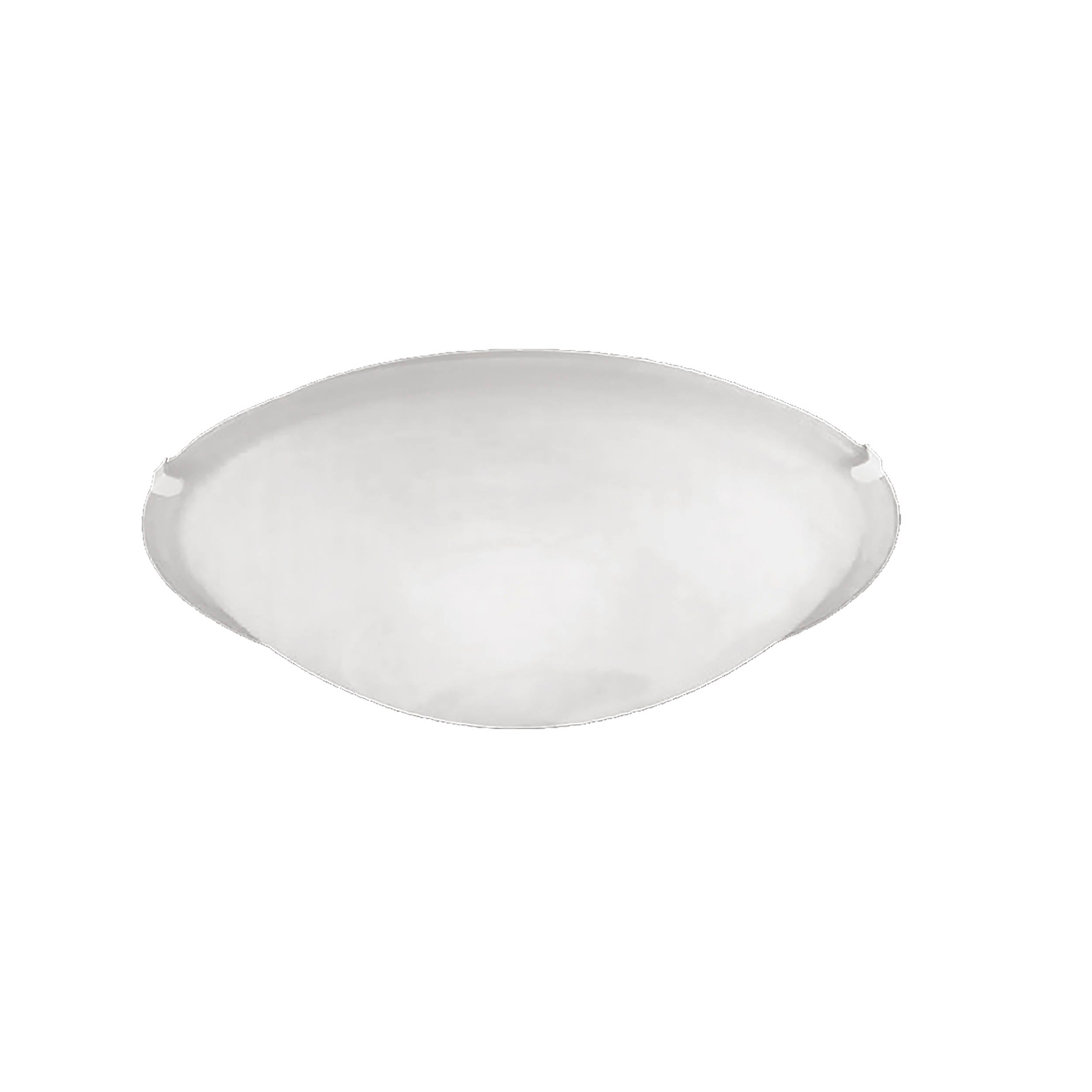 13 in. 2-Light White Indoor Flush Mount with Clear Ribbed Glass Bowl