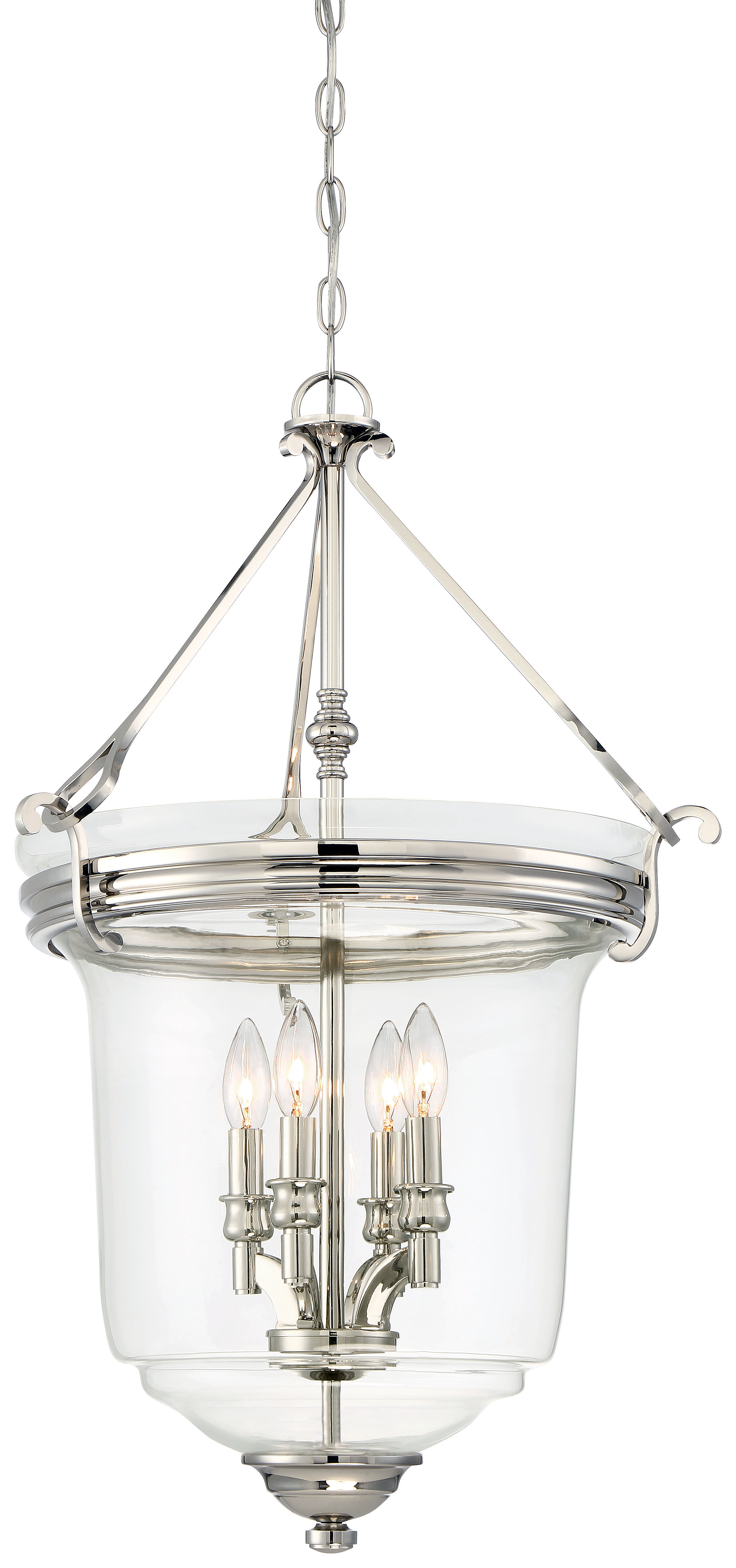 Minka Lavery 3298 613 Polished Nickel 4 Light Pendant From The Minka Lavery 3298 613 Polished Nickel 4 Light Pendant From The Audrey S Point Collection Lightingdirect