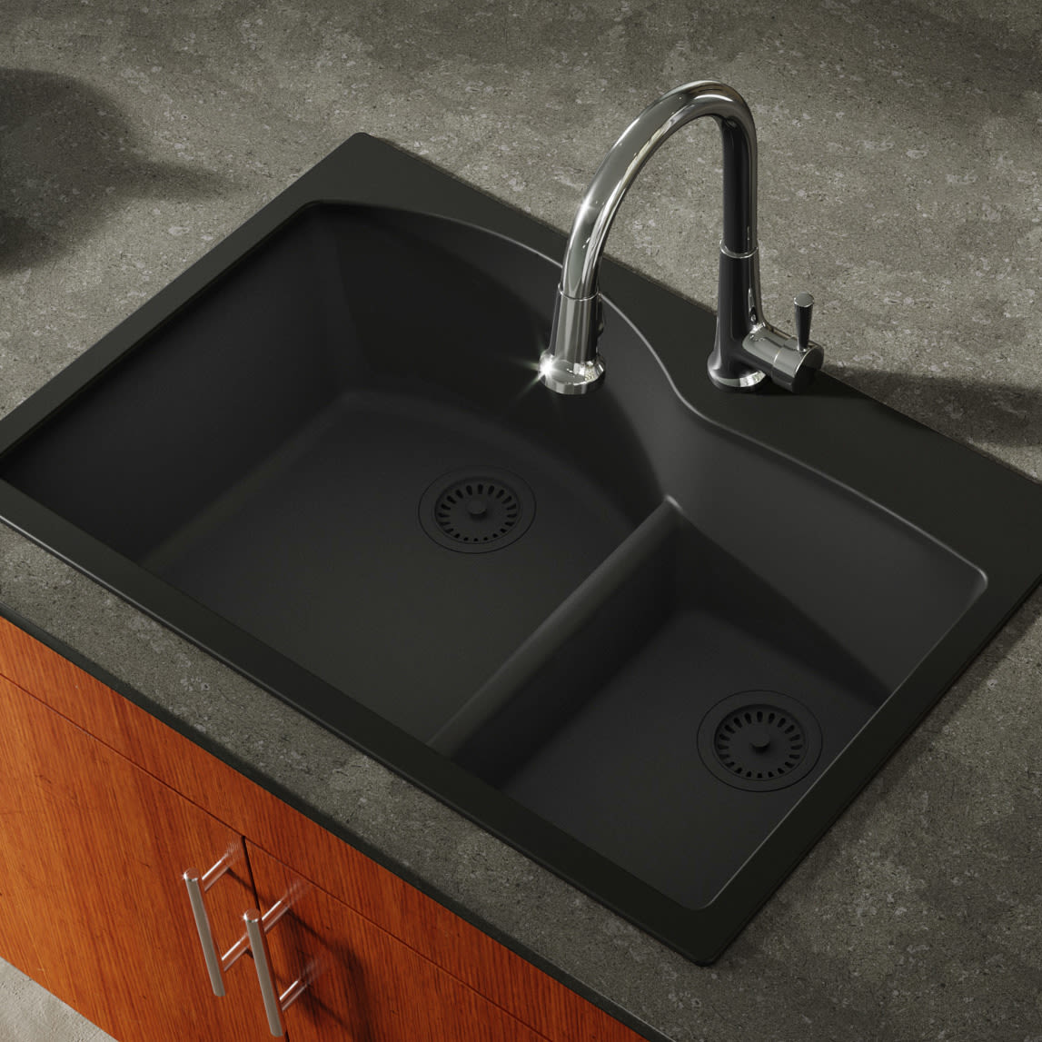Miseno Mg3322t54 Gr Gray Carolina 33 Double Basin Drop In Stone