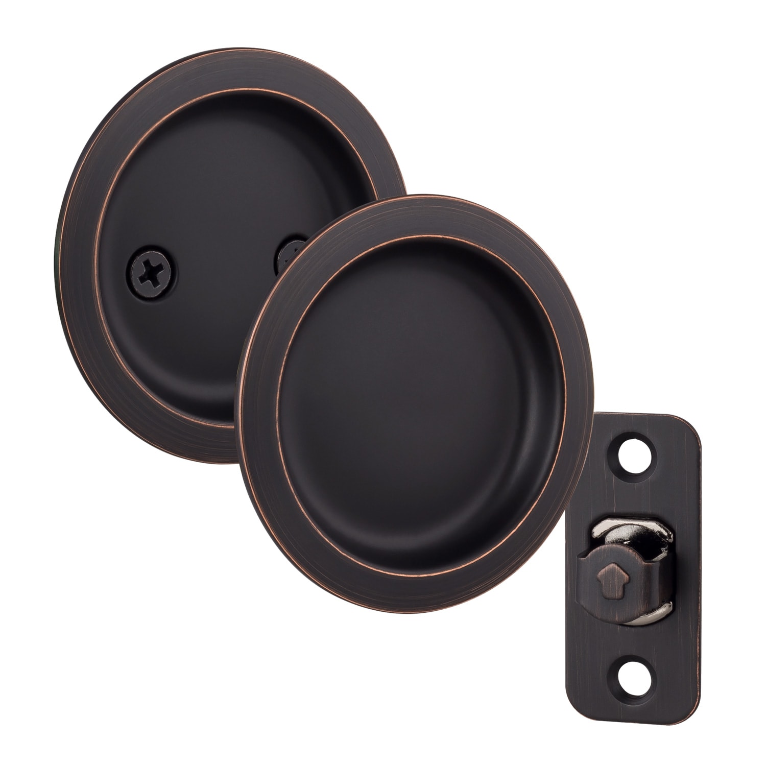 Round Pocket Door Passage Pull Oil Rubbed Bronze Home & Garden Other