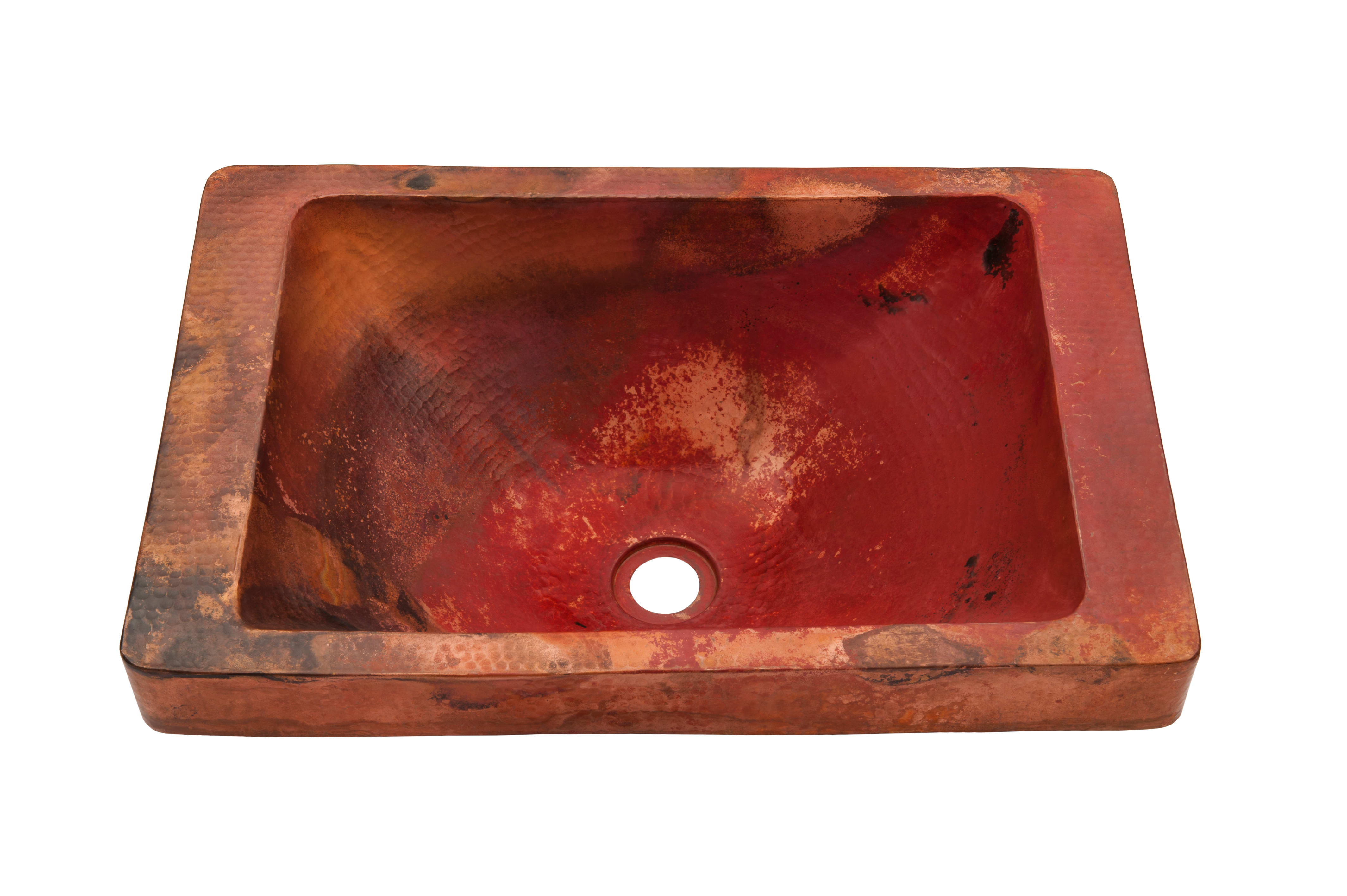 Miseno Mno013nv An Antique Artisan 20 Rectangular Copper Drop In Bathroom Sink Faucetdirect Com