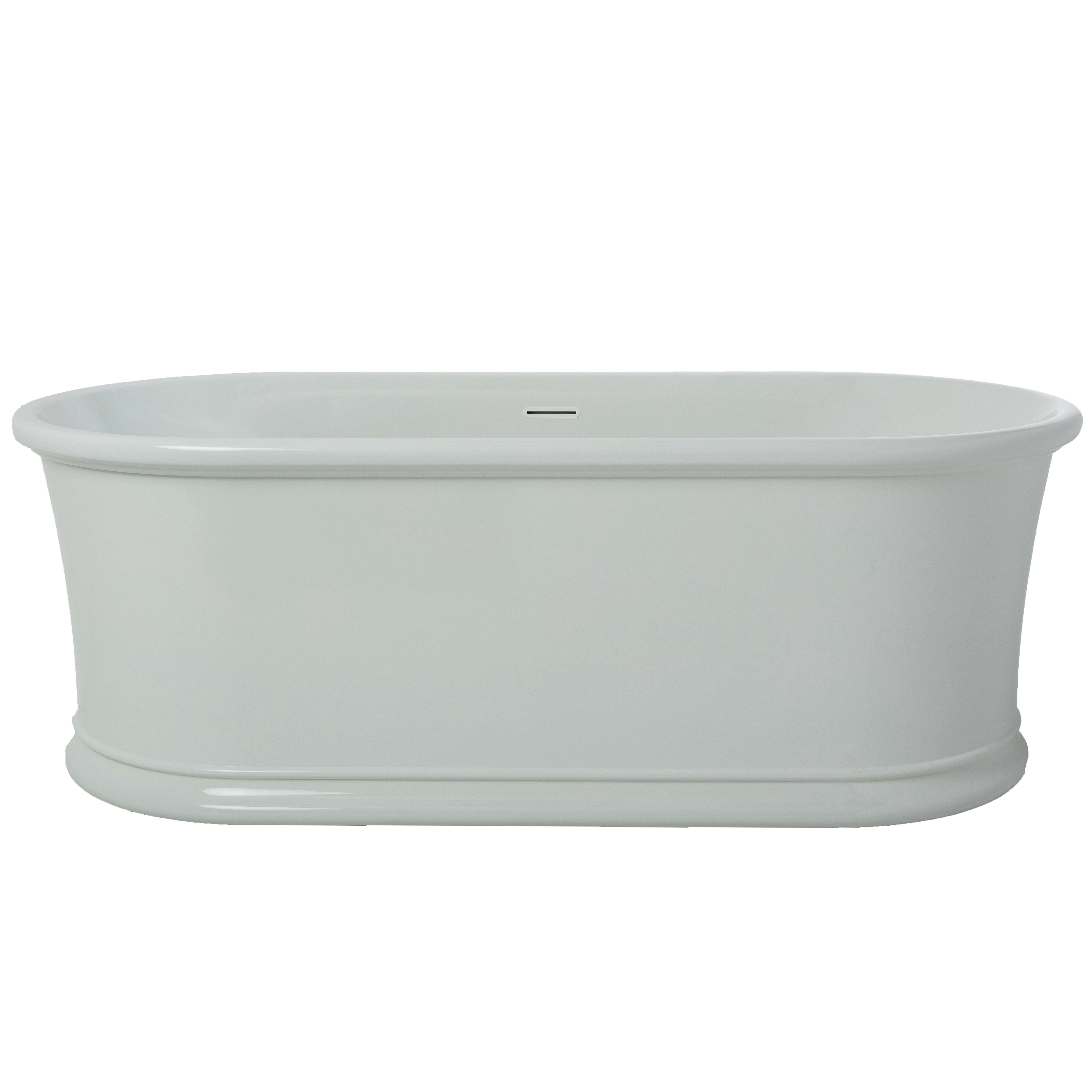 Miseno Mno6632fso White 66 Free Standing Oval Acrylic Bathtub With Integrated Overflow And Drain Assembly Faucet Com