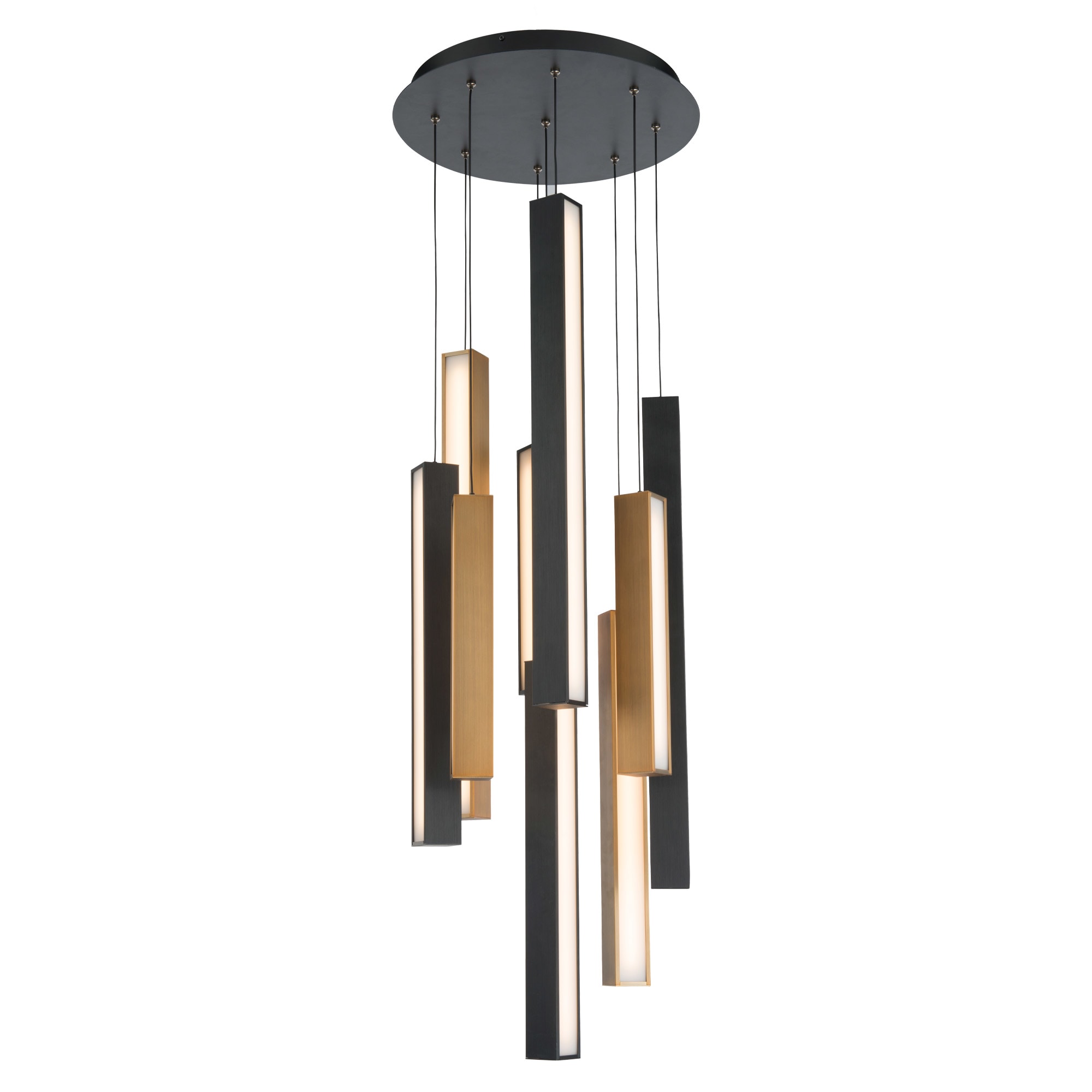 Modern Forms Pd r Bk Ab Bk Black Aged Brass Chaos 9 Light 17 Wide Led Multi Light Pendant Lightingshowplace Com