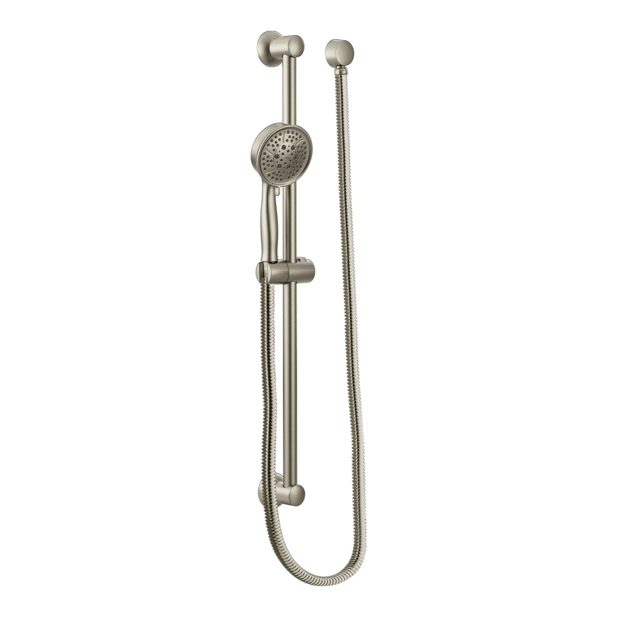 Brushed Nickel Moen 3667EPBN Handheld Showerhead with 69-Inch-Long Hose Featuring 30-Inch Slide Bar 