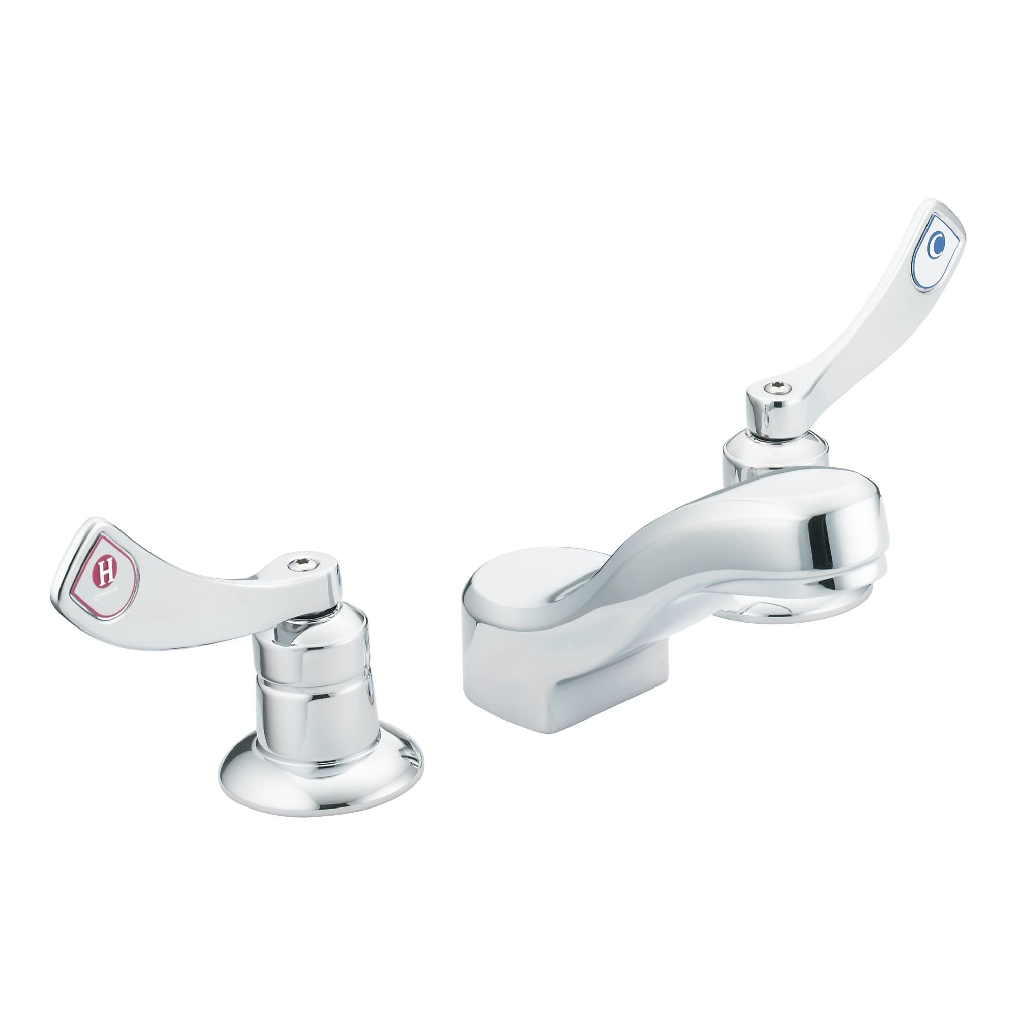 New Commercial Moen 8228 M-DURA Double Handle Widespread Bathroom Faucet Chrome 