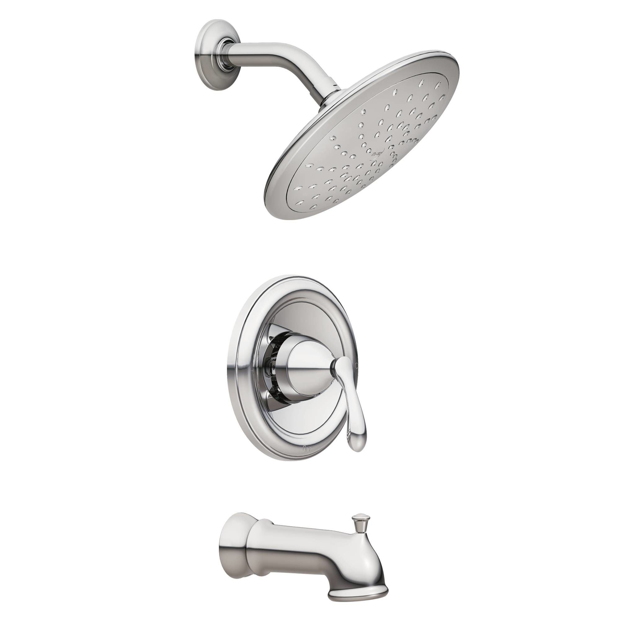 Moen 82991 Chrome Posi Temp Pressure Balanced Tub And Shower Trim Moen 82991 Chrome Posi Temp Pressure Balanced Tub And Shower Trim Rain Head Spout From The Varese Collection Valve Included Faucet Com
