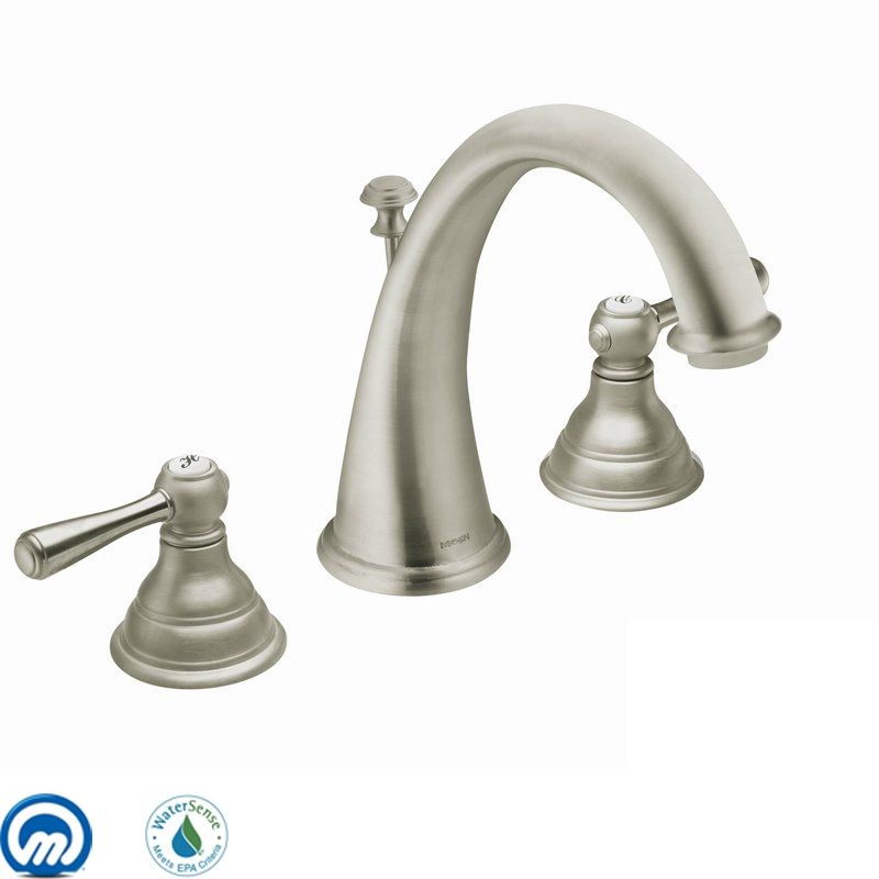 moen t6125bn brushed nickel kingsley double handle widespread