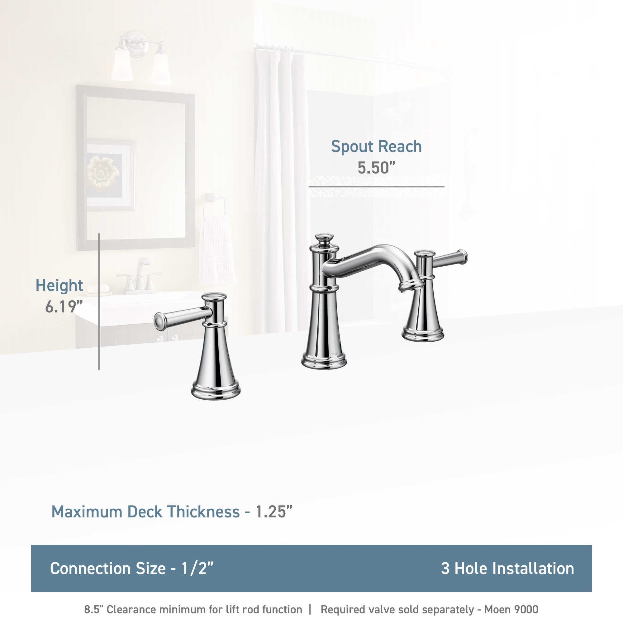 Moen T6405bn Brushed Nickel Belfield 1 2 Gpm Widespread Bathroom