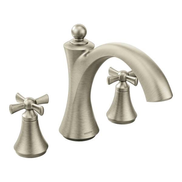 Moen T657BN Brushed Nickel Wynford Deck Mounted Roman Tub Faucet ... Moen T657BN Brushed Nickel Wynford Deck Mounted Roman Tub Faucet ...