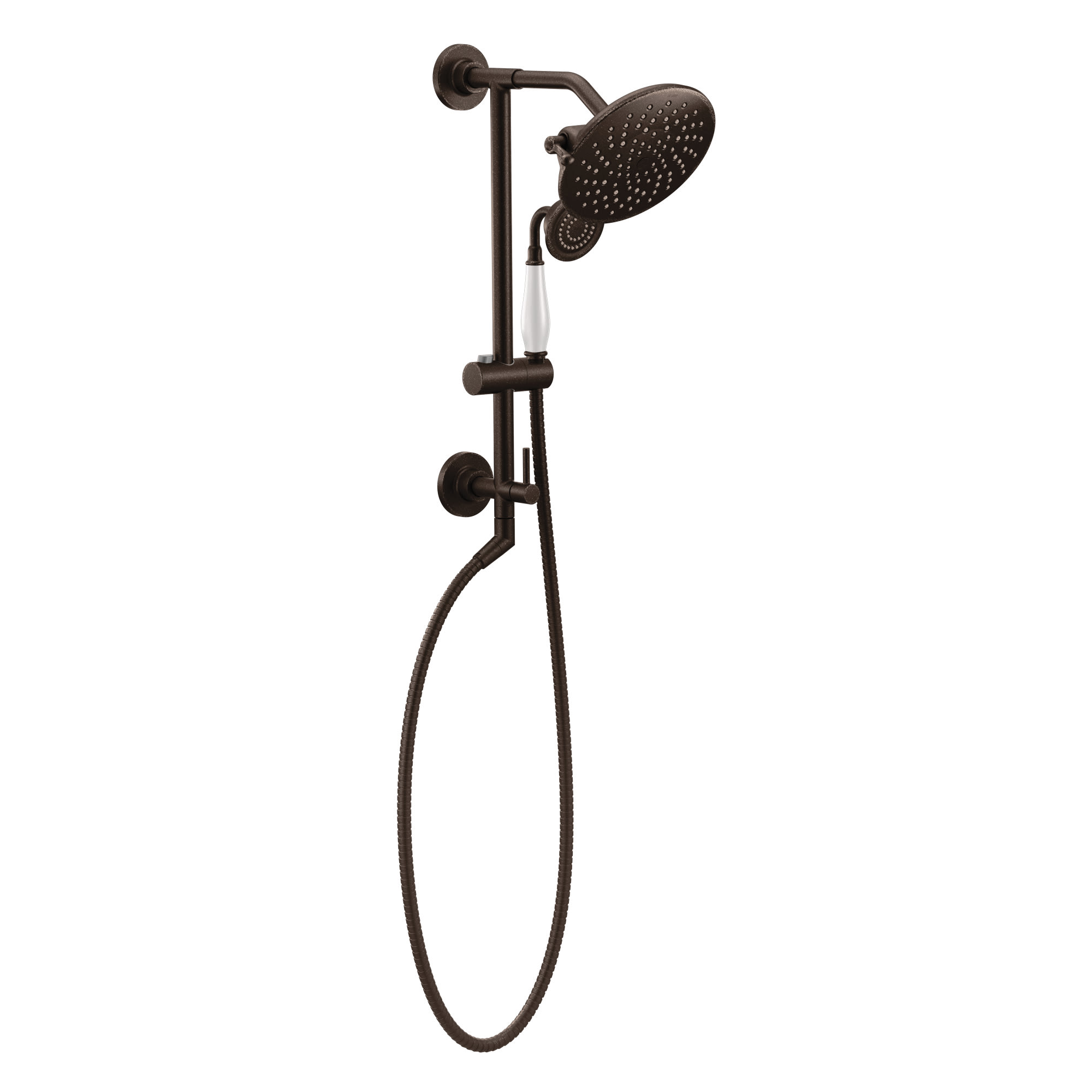 Oil Rubbed Bronze Rain Shower System with Handshower and Adjustable Slide Bar 