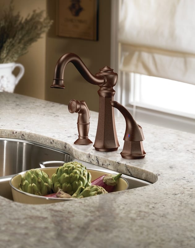 Moen 7065pw Pewter High Arc Kitchen Faucet With Side Spray From