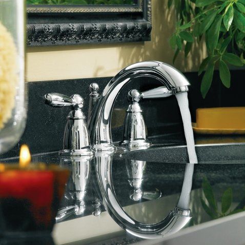 Brantford Brushed Nickel Two-Handle High Arc Bathroom Faucet -- T6620BN --  Moen