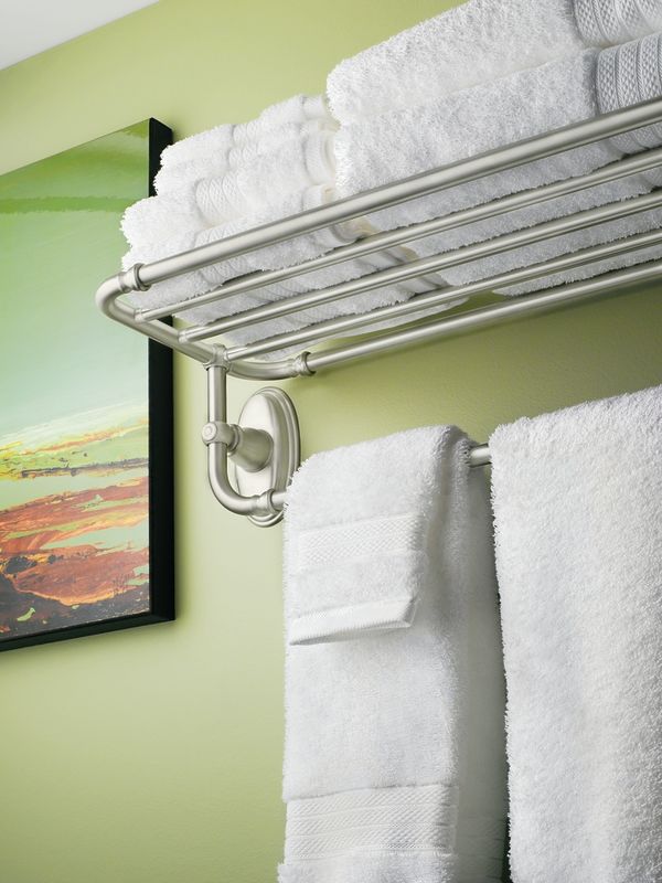 Moen YB5494BN Brushed Nickel Hotel Shelf from the Kingsley Collection FaucetDirect
