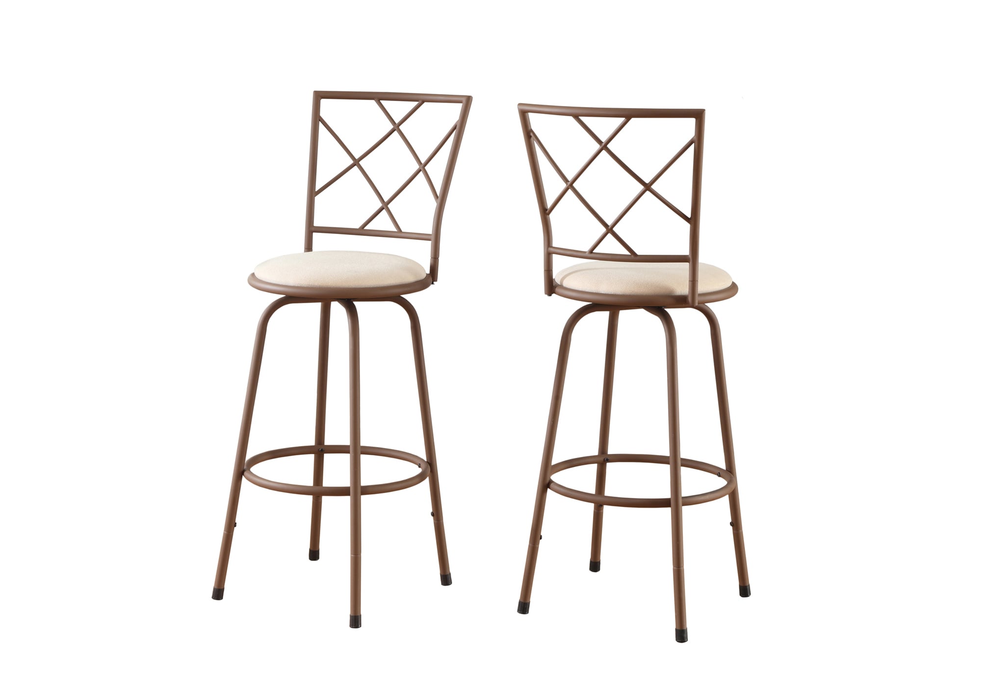 Monarch Specialties Stools Indoor Furniture I 2379 Set Of Two 16 Inch Wide Metal Framed Leatherette Cross Back Bar Stool