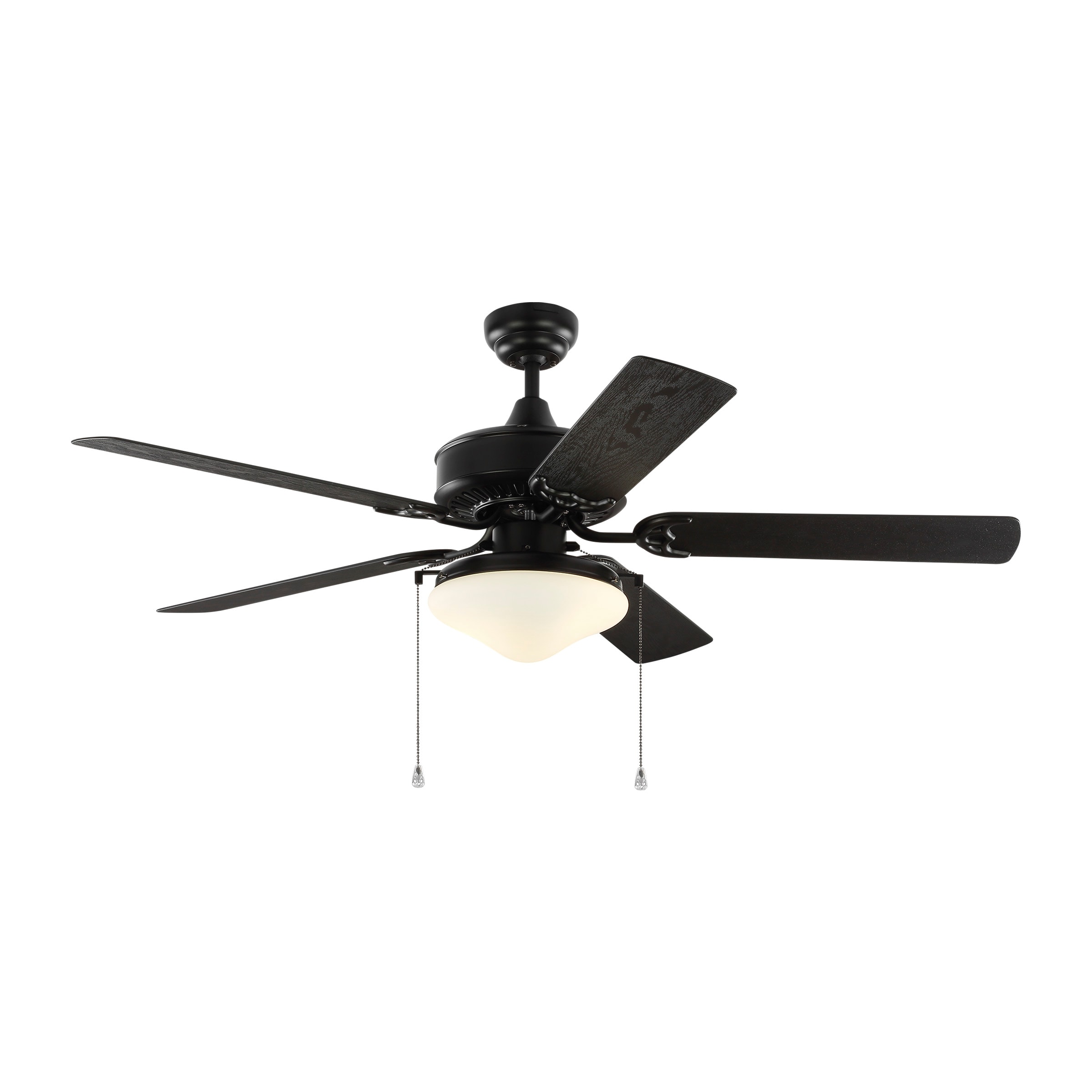 Monte Carlo 5hvo52bkd Matte Black Haven, White Exterior Ceiling Fan With Light