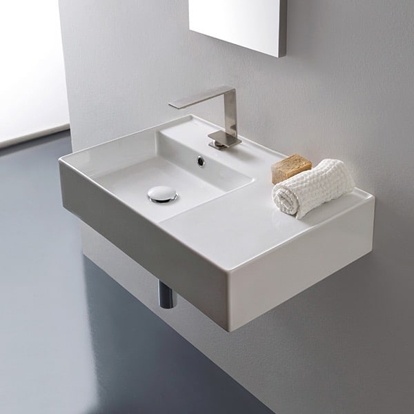 Nameeks Scarabeo 5114 One Hole White Teorema 2 0 Nameeks Scarabeo 5114 One Hole Teorema 2 0 24 Ceramic Bathroom Sink For Wall Mounted Or Vessel Installation