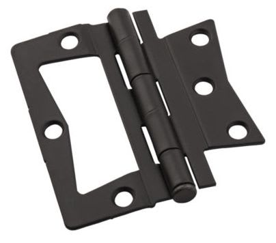 3-inch x 3-3/16-inch Black Reversible Door Hinge (2-Pack)
