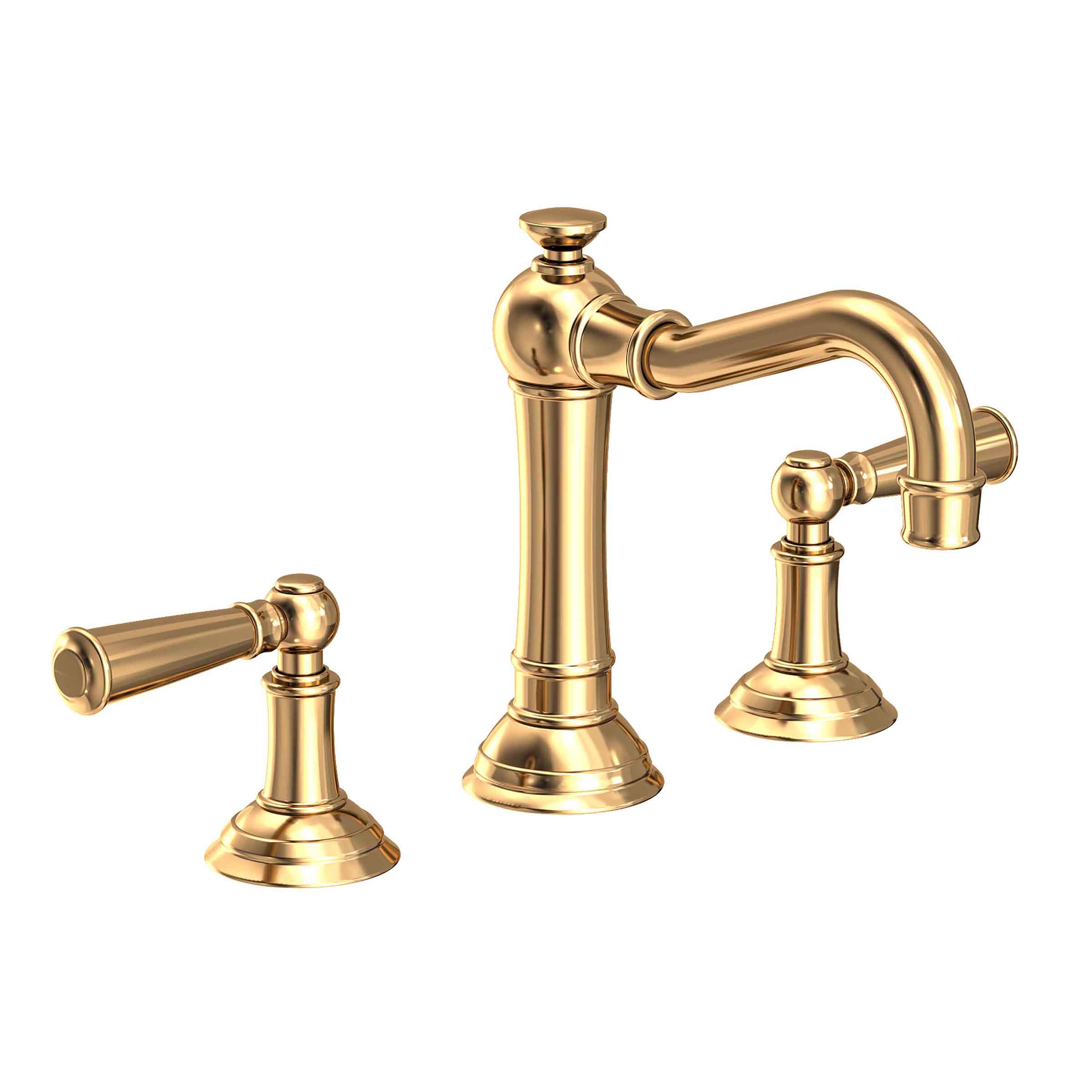 Newport Brass 2470/03N Polished Brass Uncoated (Living) Double Handle  Widespread Bathroom Faucet from the Jacobean Collection