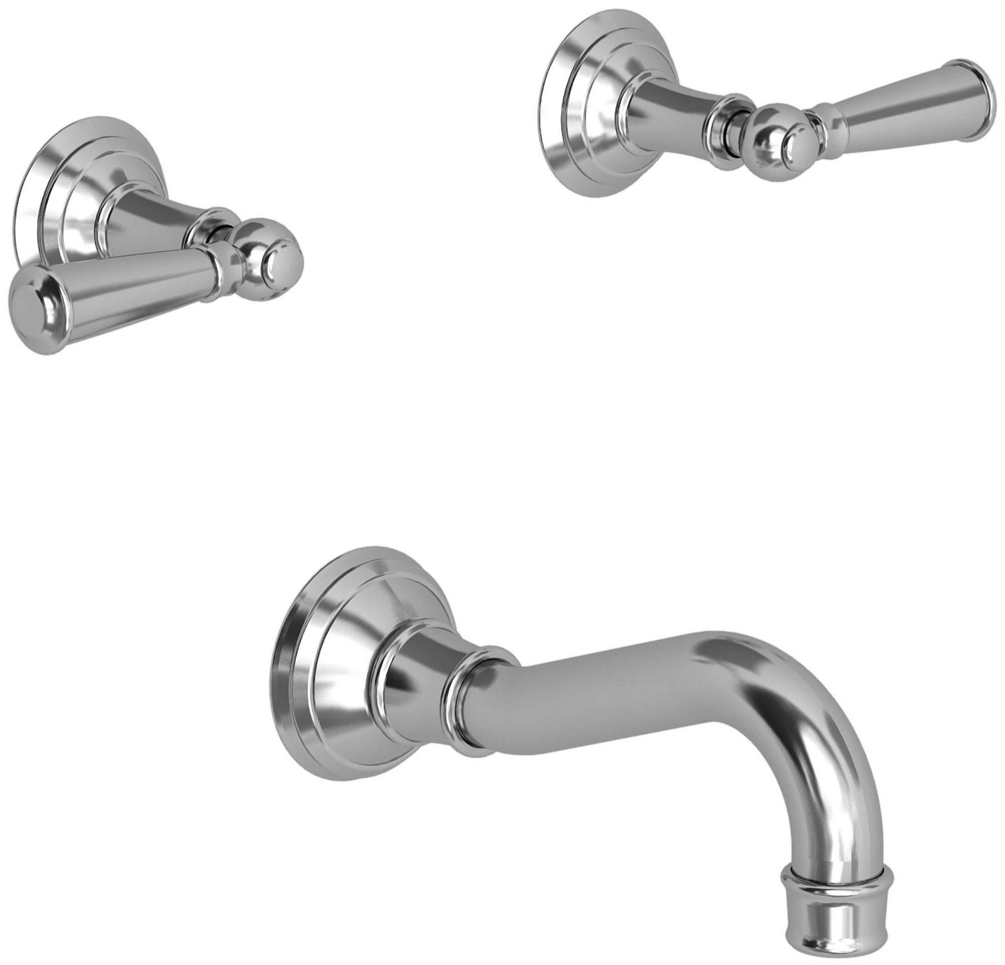 Newport Brass 3-2475/26 Polished Chrome Double Handle Tub Filler with Tub  Spout and Metal Lever Handles from the Jacobean Collection 