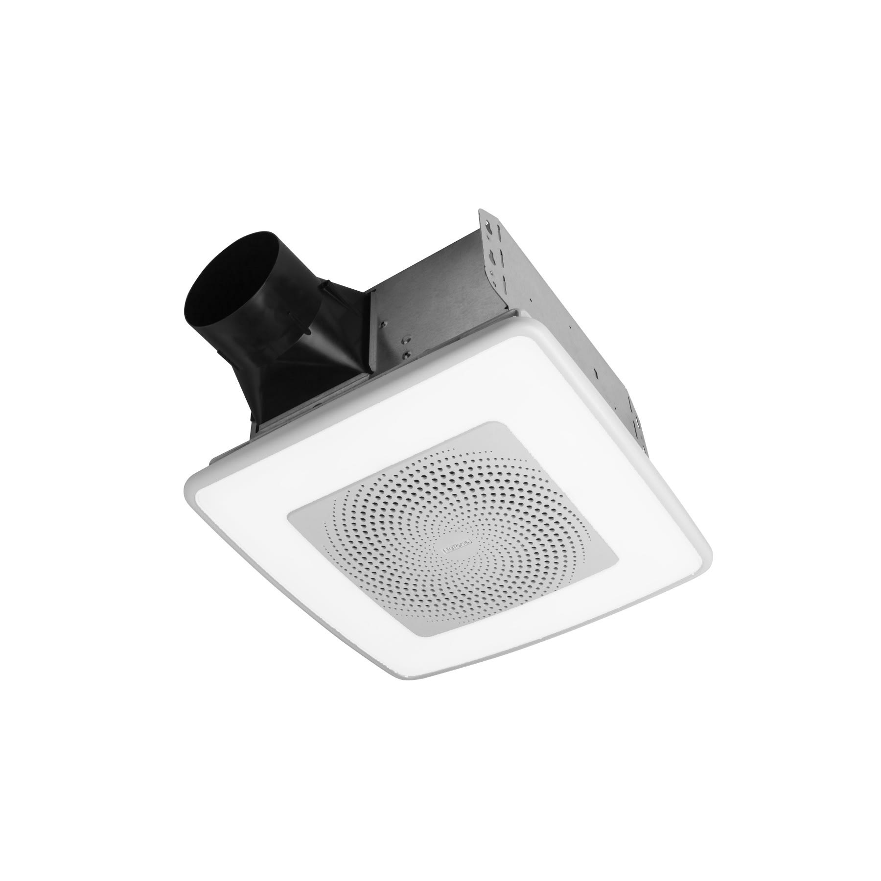 NuTone AERN110RGBL White ChromaComfort™ 110 CFM 1.5 Sone Ceiling Mounted  Multicolor LED Lighted Combination Exhaust Fan with Bluetooth™ Connectivity  and Multi-Function Wall Control - VentingDirect.com