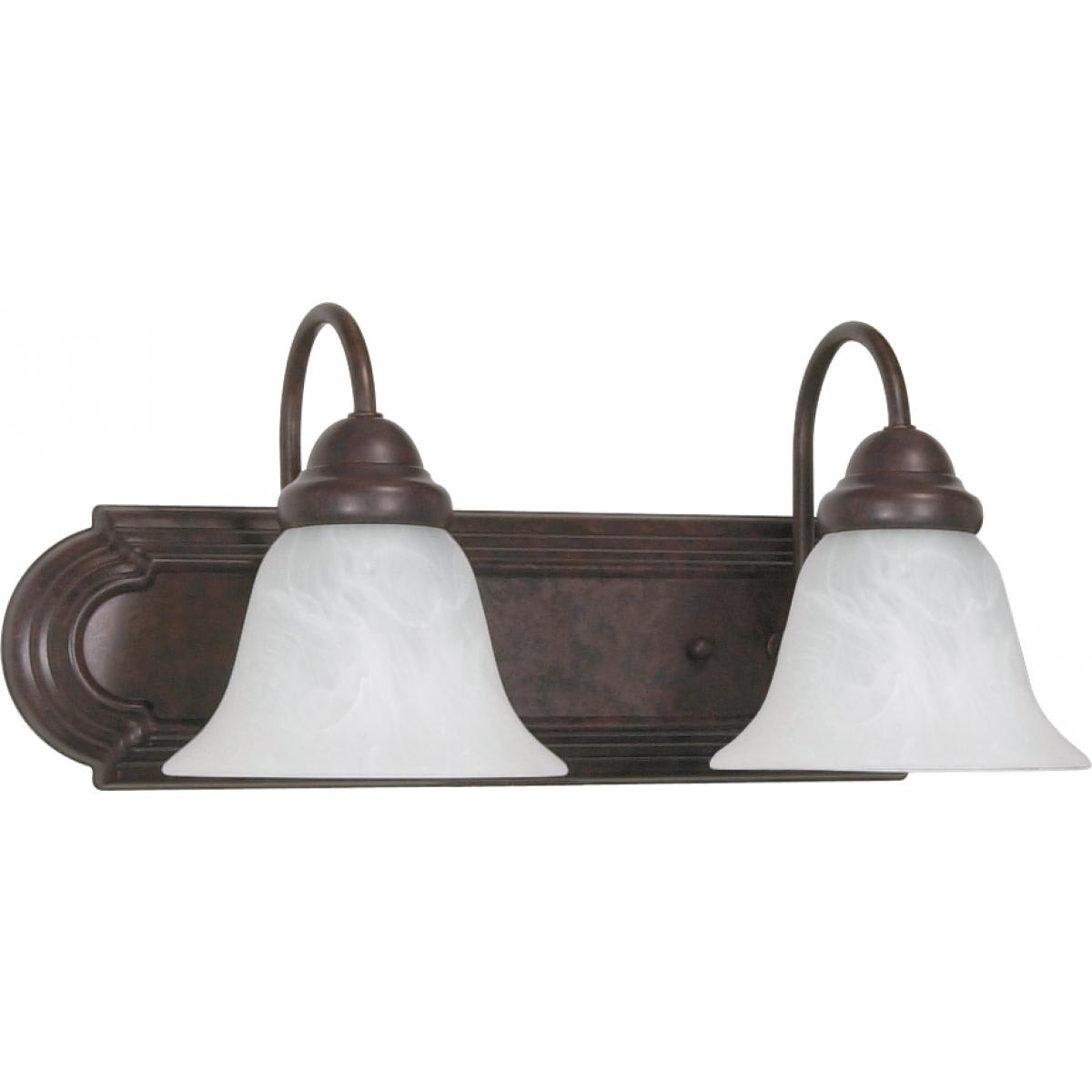 Nuvo Lighting 60 324 Old Bronze Ballerina 2 Light 18 Wide Bathroom Vanity Light With Frosted Glass Shades Faucetdirect Com