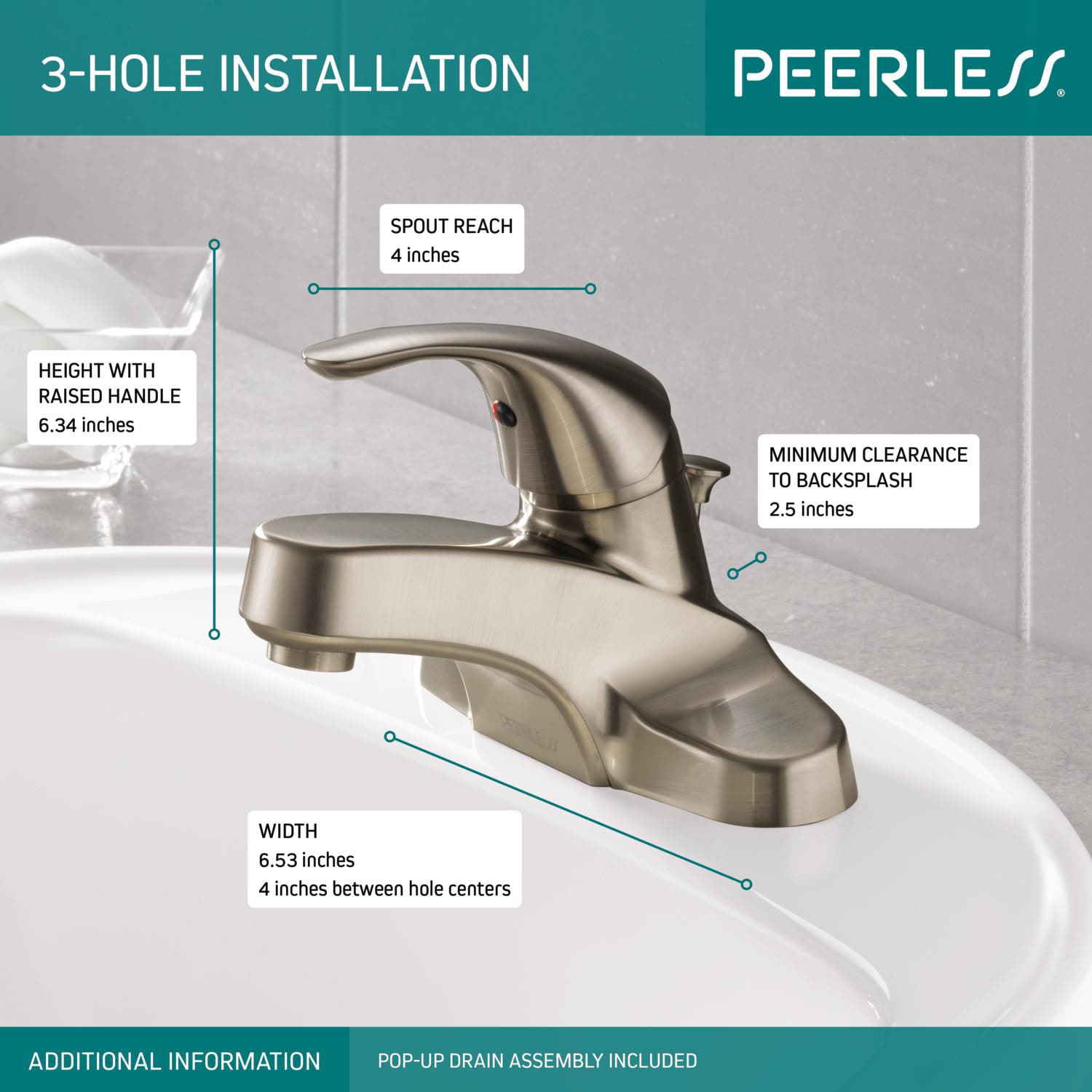 Peerless P188620lf Chrome Bathroom Faucet Centerset With Single